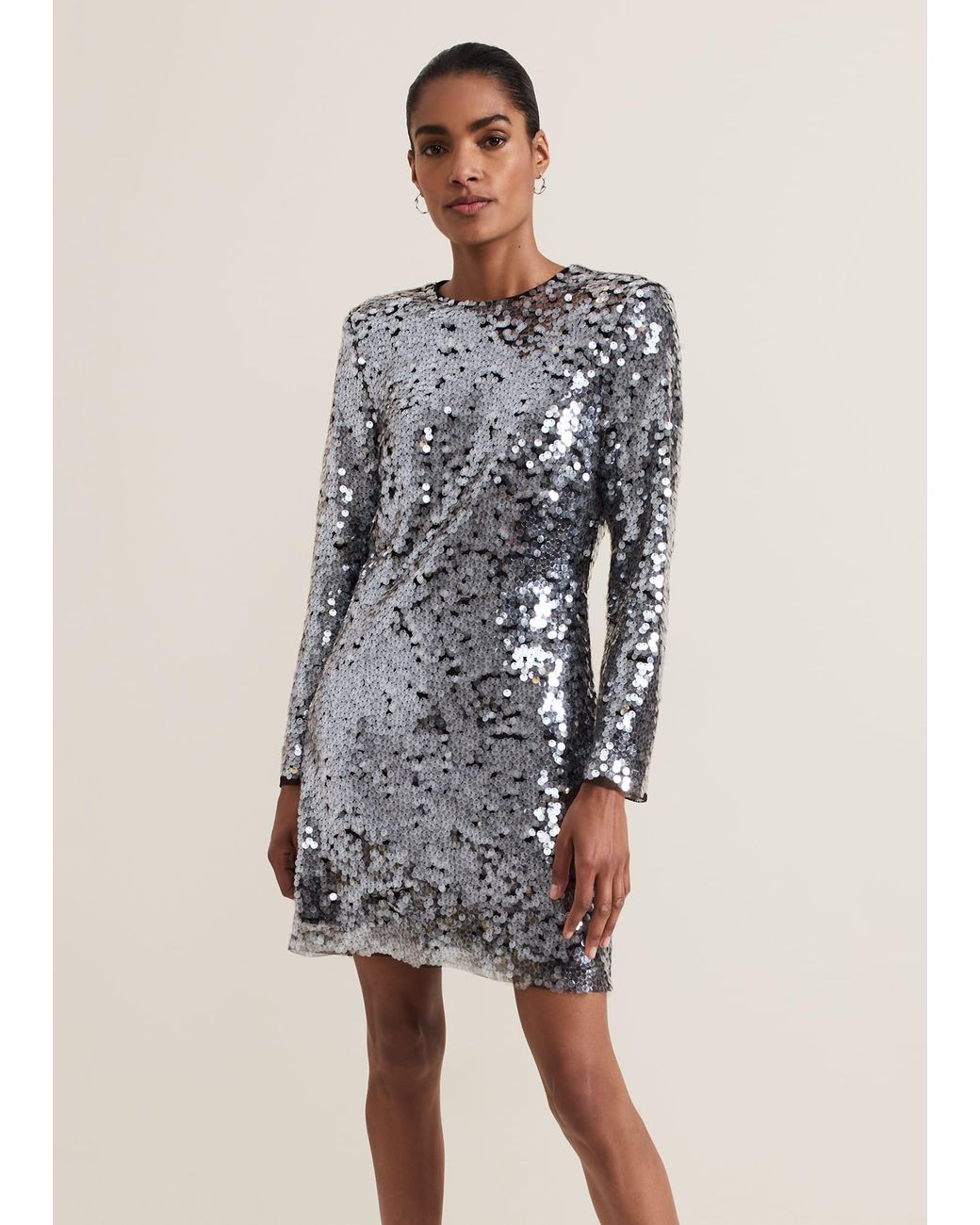 Phase Eight Metallic Rhia Sequin Mini Dress