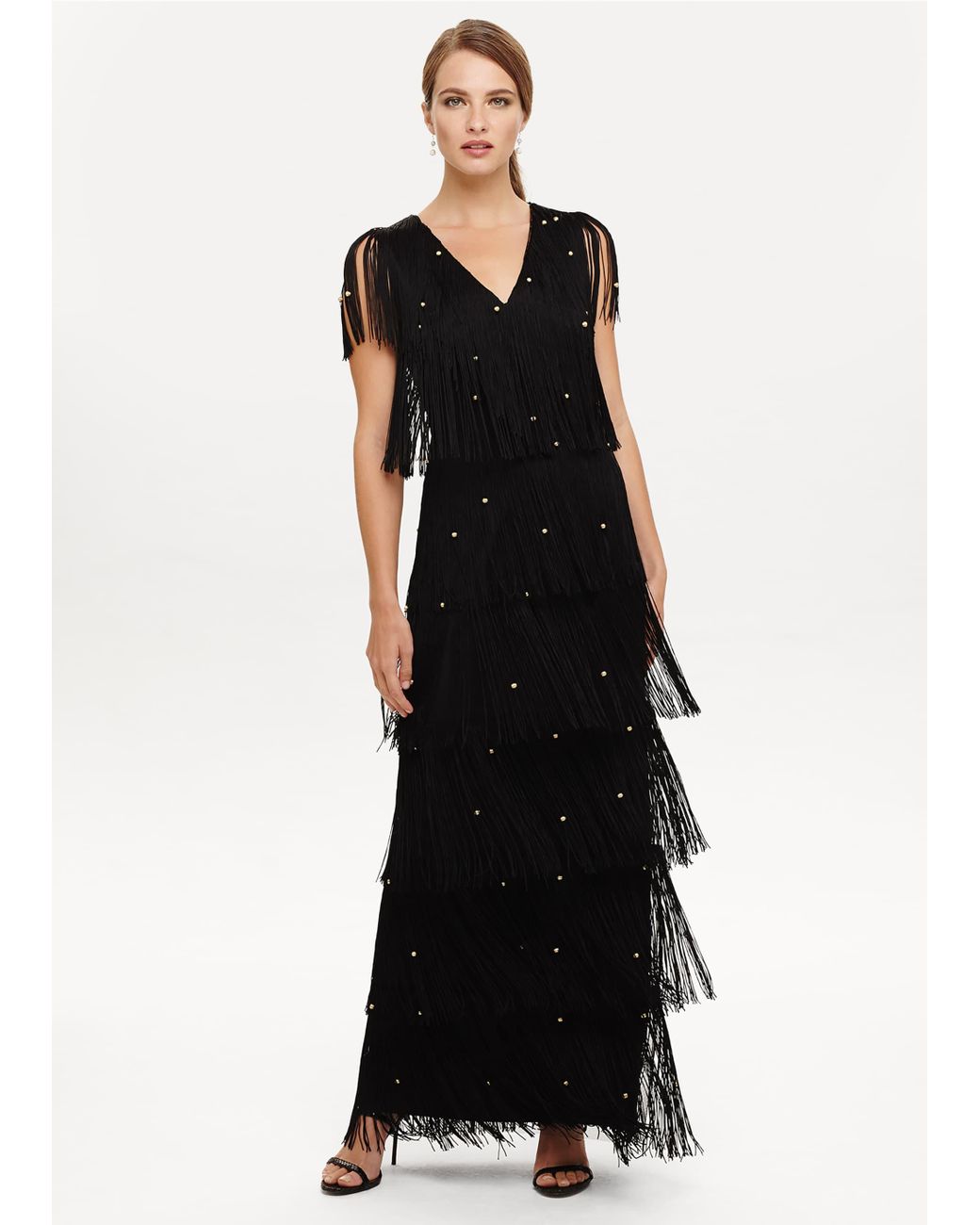 Phase Eight Black Kandice Fringe Dress