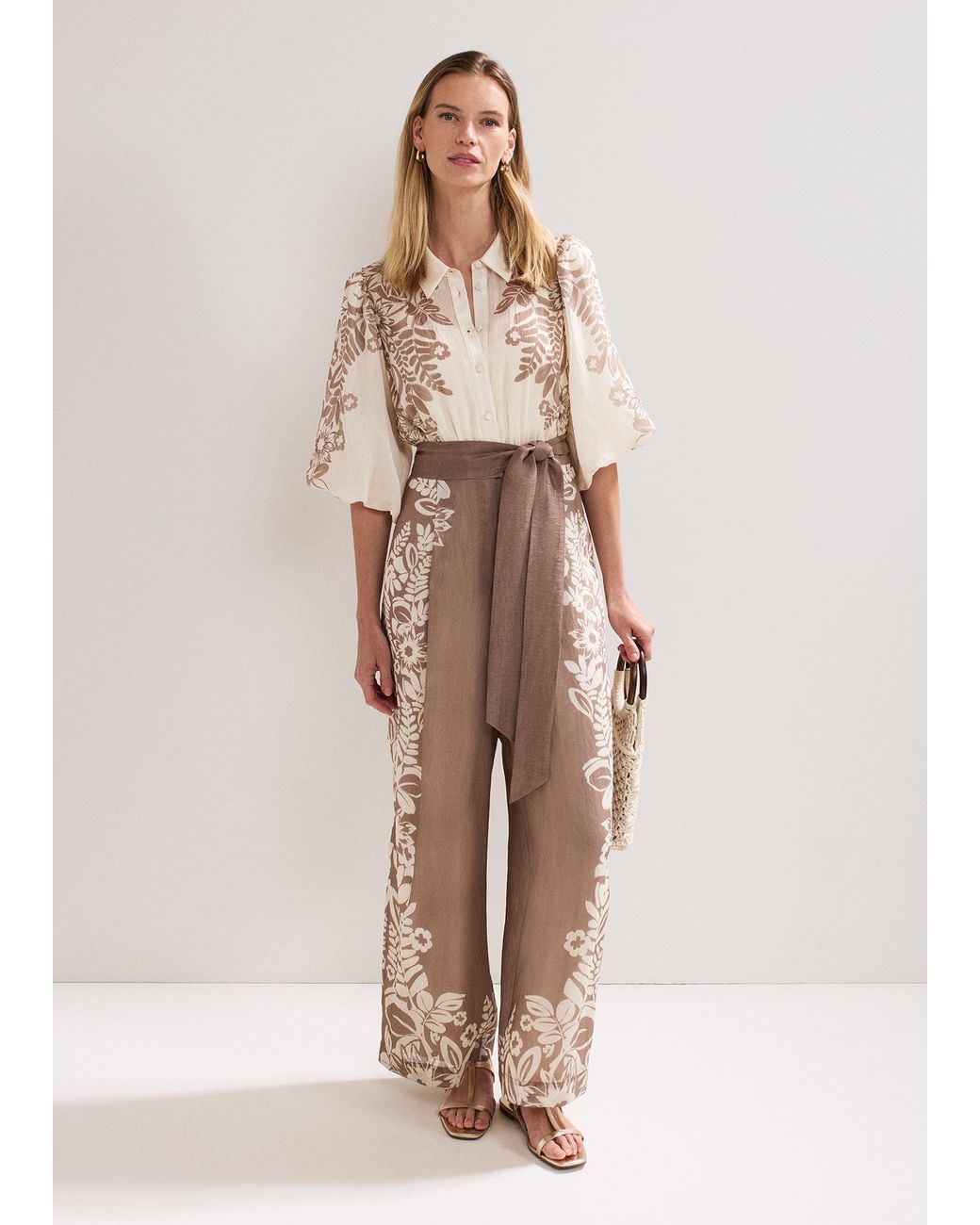 Phase Eight Natural Lilja Placement Floral Jumpsuit