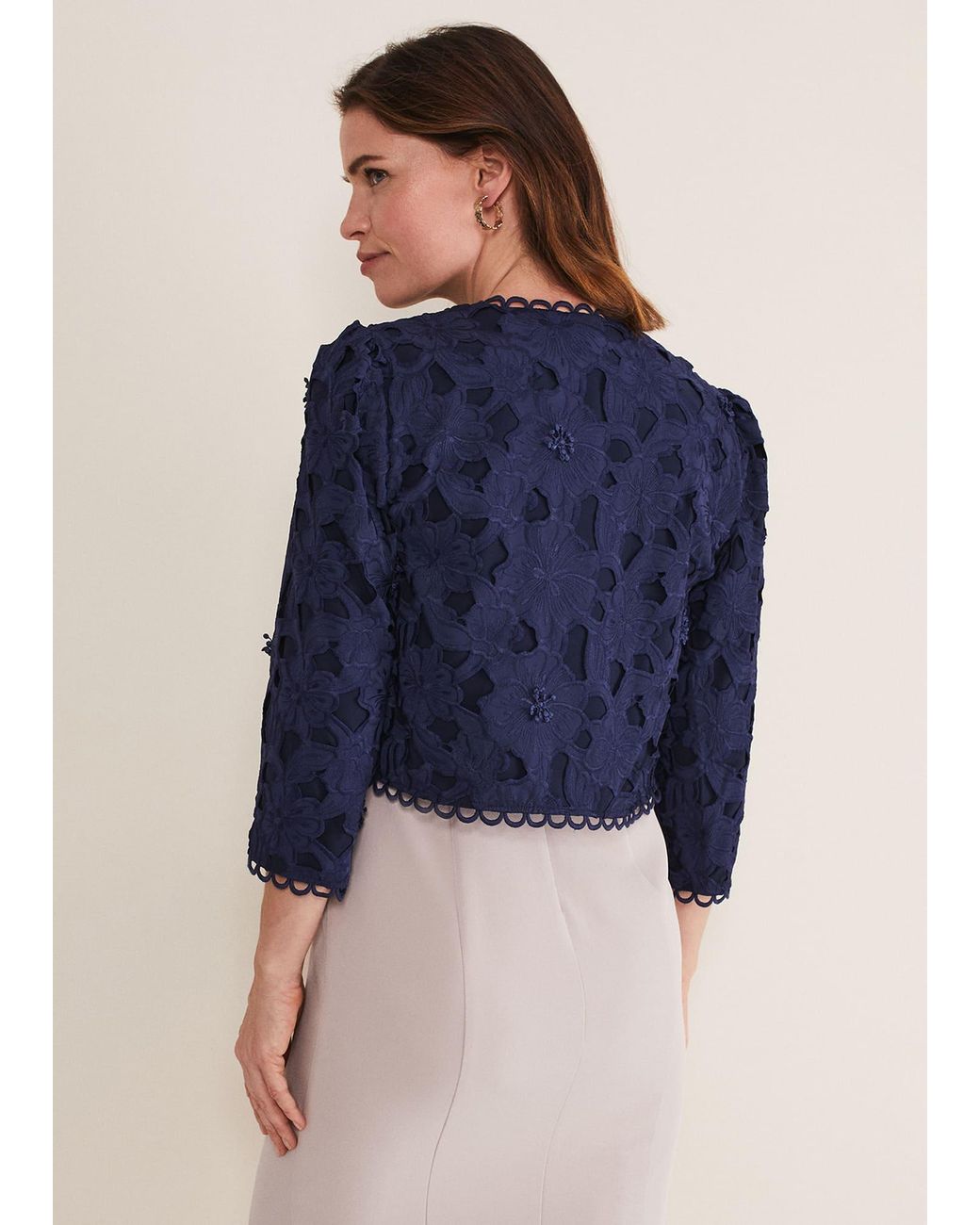 Phase Eight Blue Zita Lace Jacket