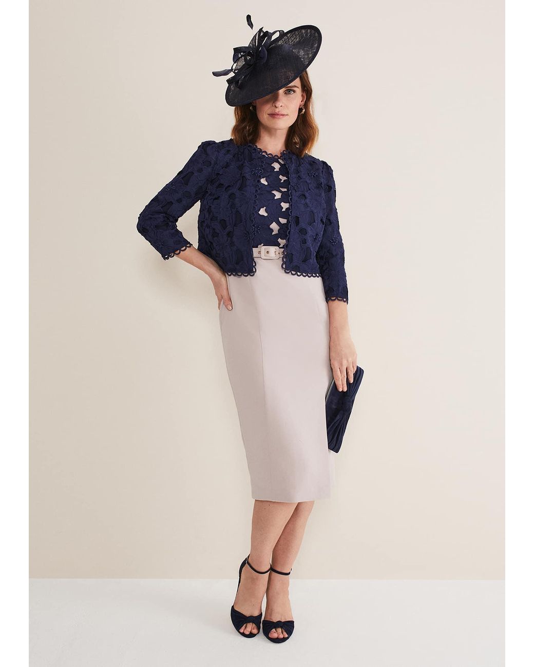 Phase Eight Blue Zita Lace Jacket