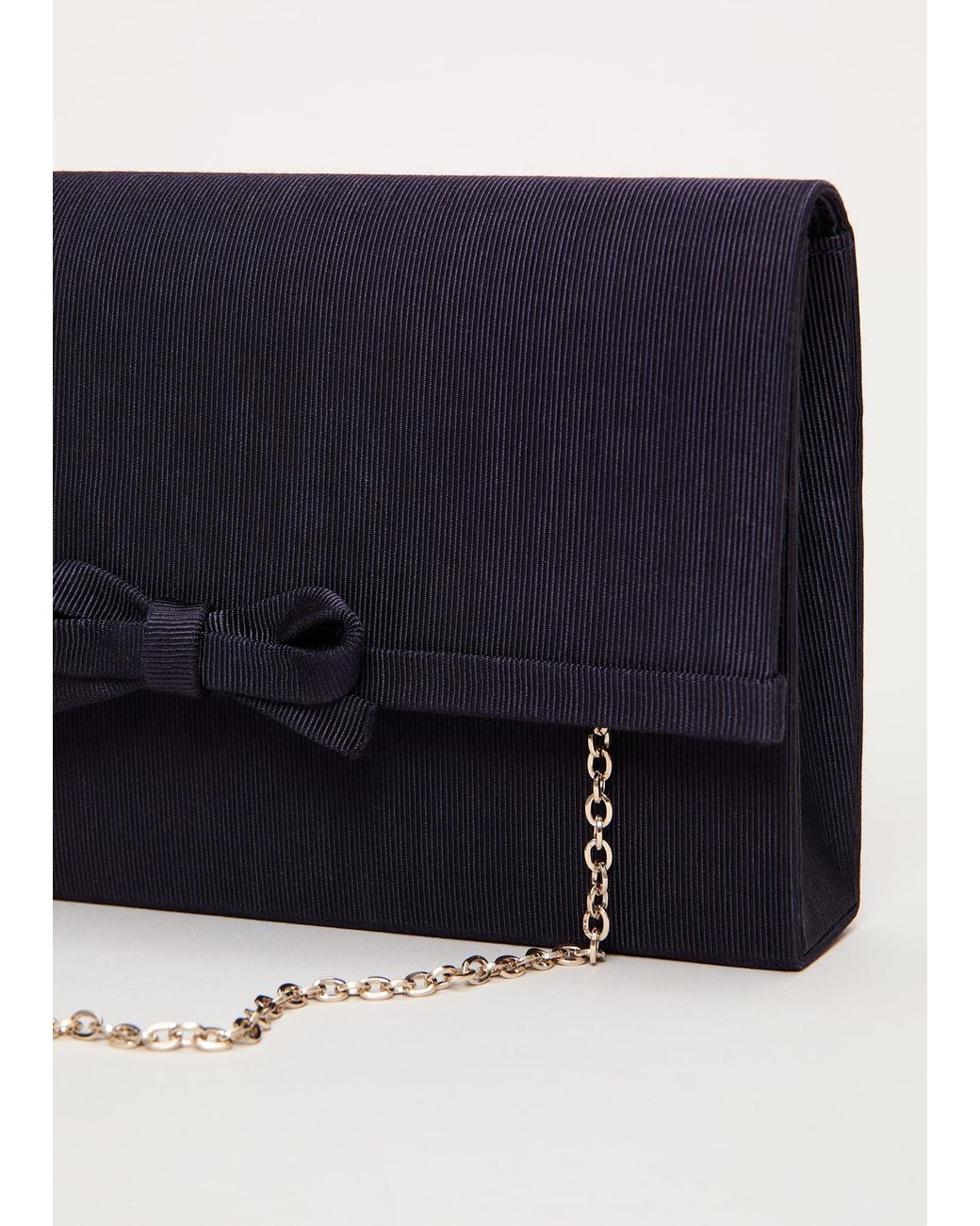 Phase Eight Blue Grosgrain Bow Clutch Bag