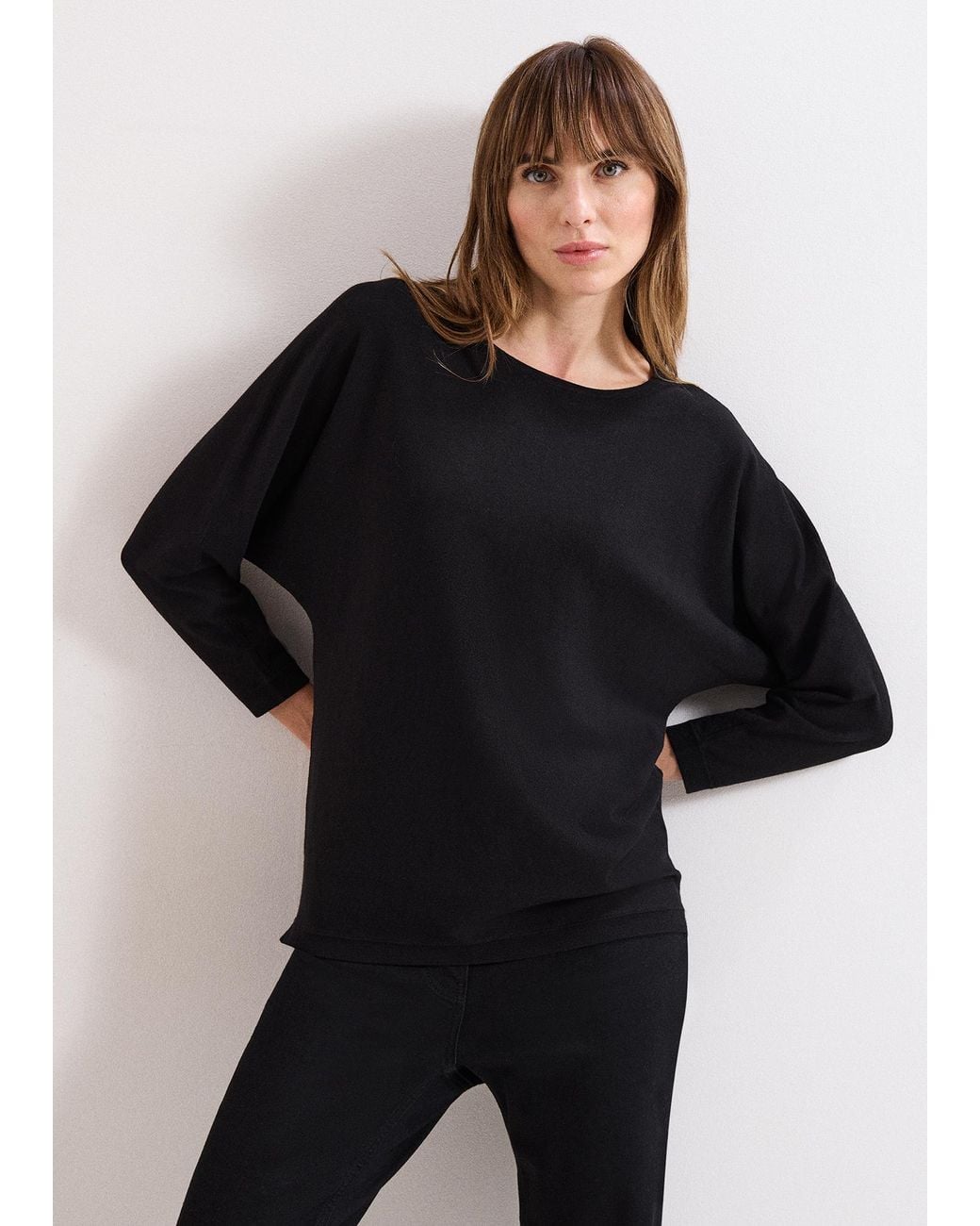 Phase Eight Black Long Line Cristine Knit Jumper