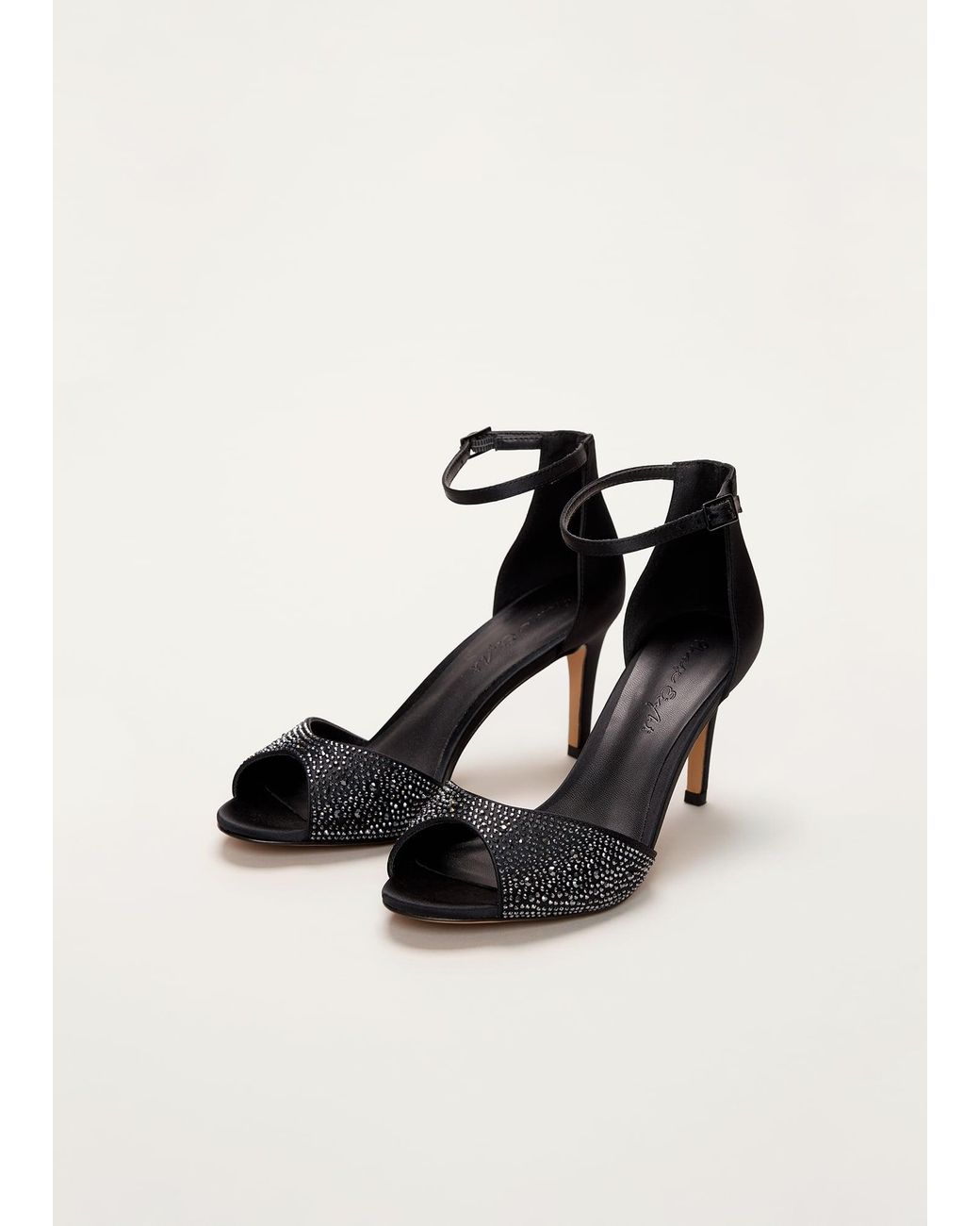 Phase Eight Black Diamanté Embellished High Heel