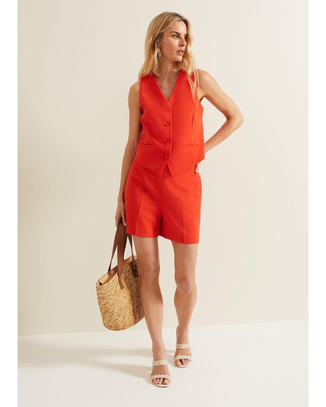 Phase Eight Red Aubrina Smart Shorts