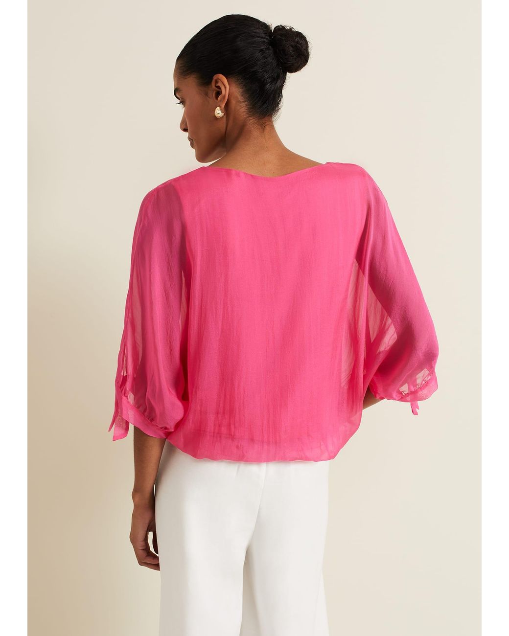 Phase Eight Pink Madison Silk Blouse