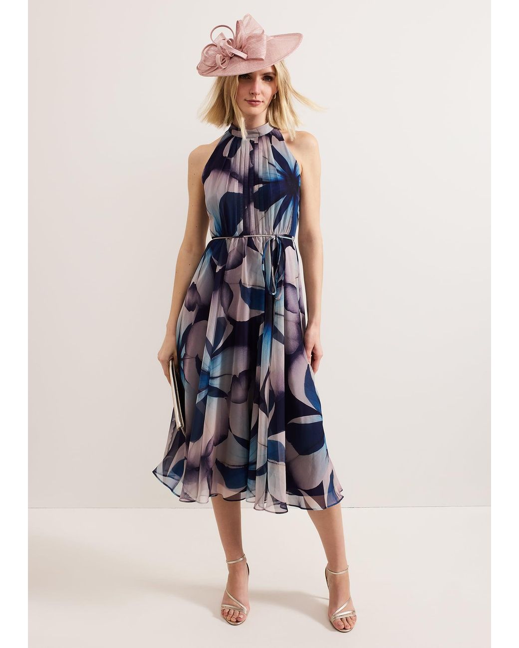 Phase Eight Blue Bethany Floral Midi Dress