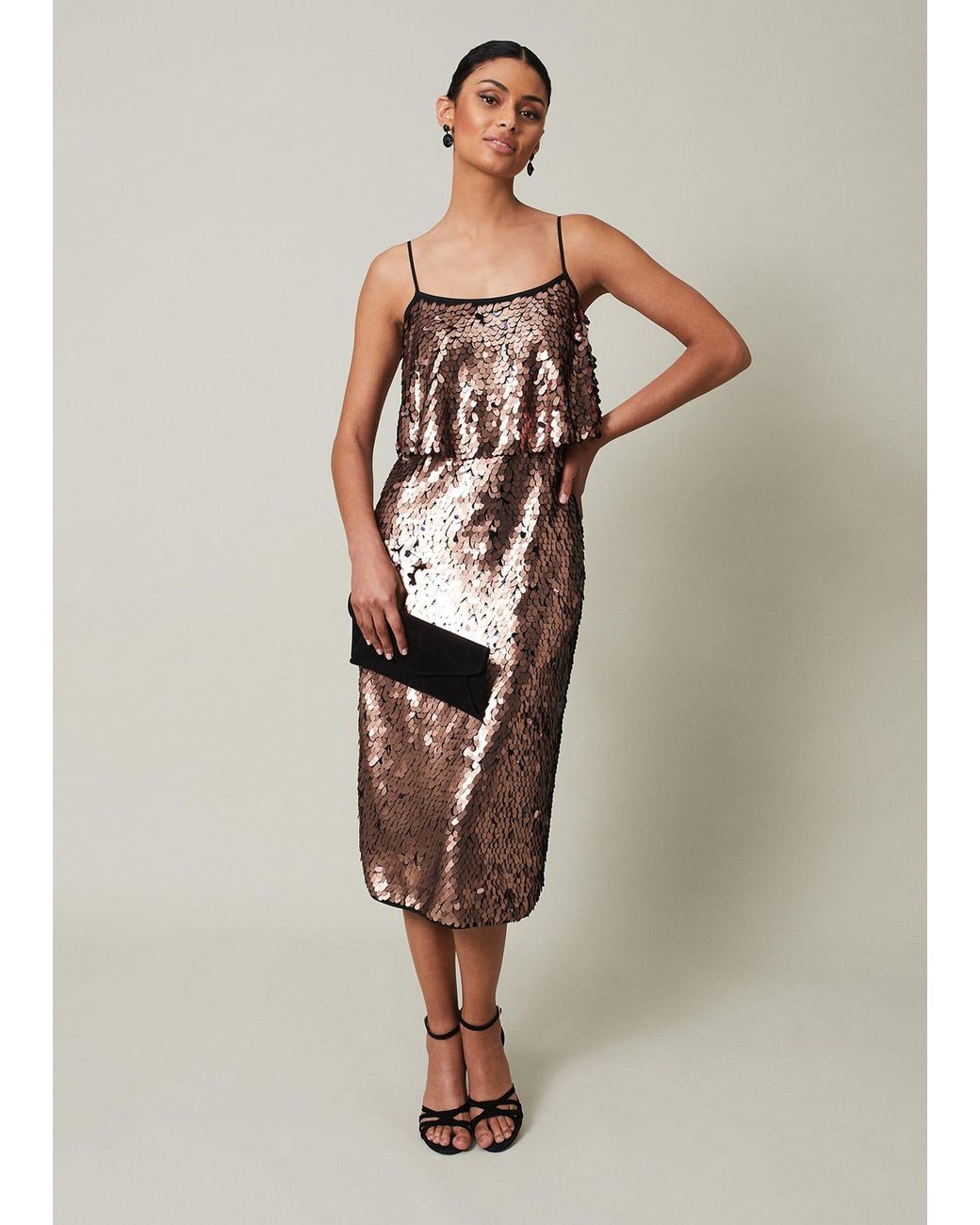 Phase Eight Natural Myka Sequin Tiered Dress