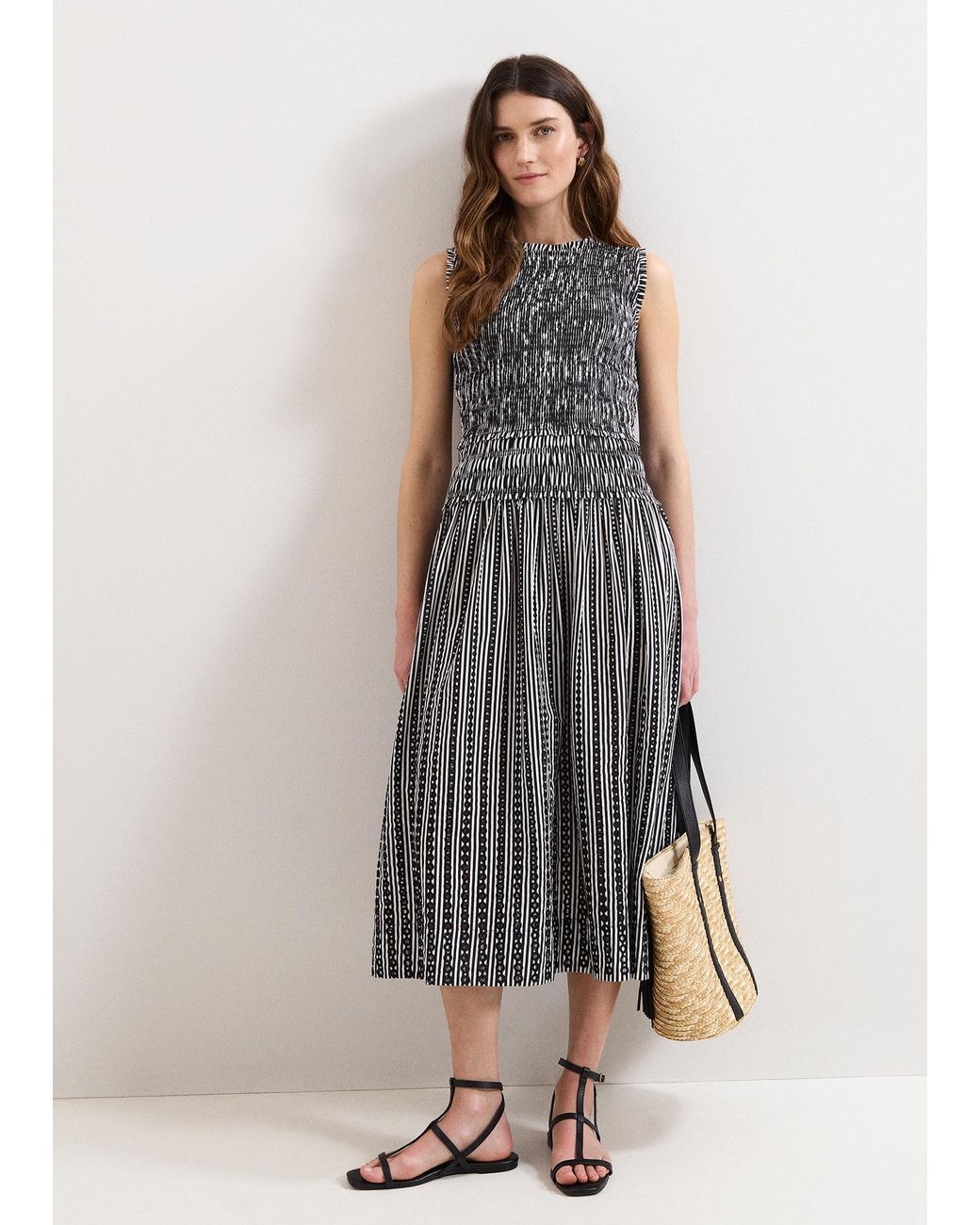 Phase Eight Gray Chiara Stripe Dress