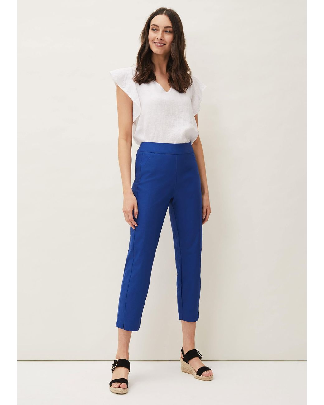 Phase Eight Blue Louise Crop Trouser