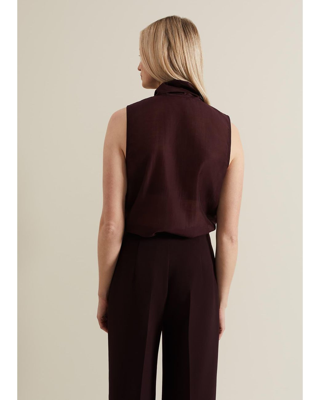 Phase Eight Black Saylor Sleeveless Pussybow Blouse