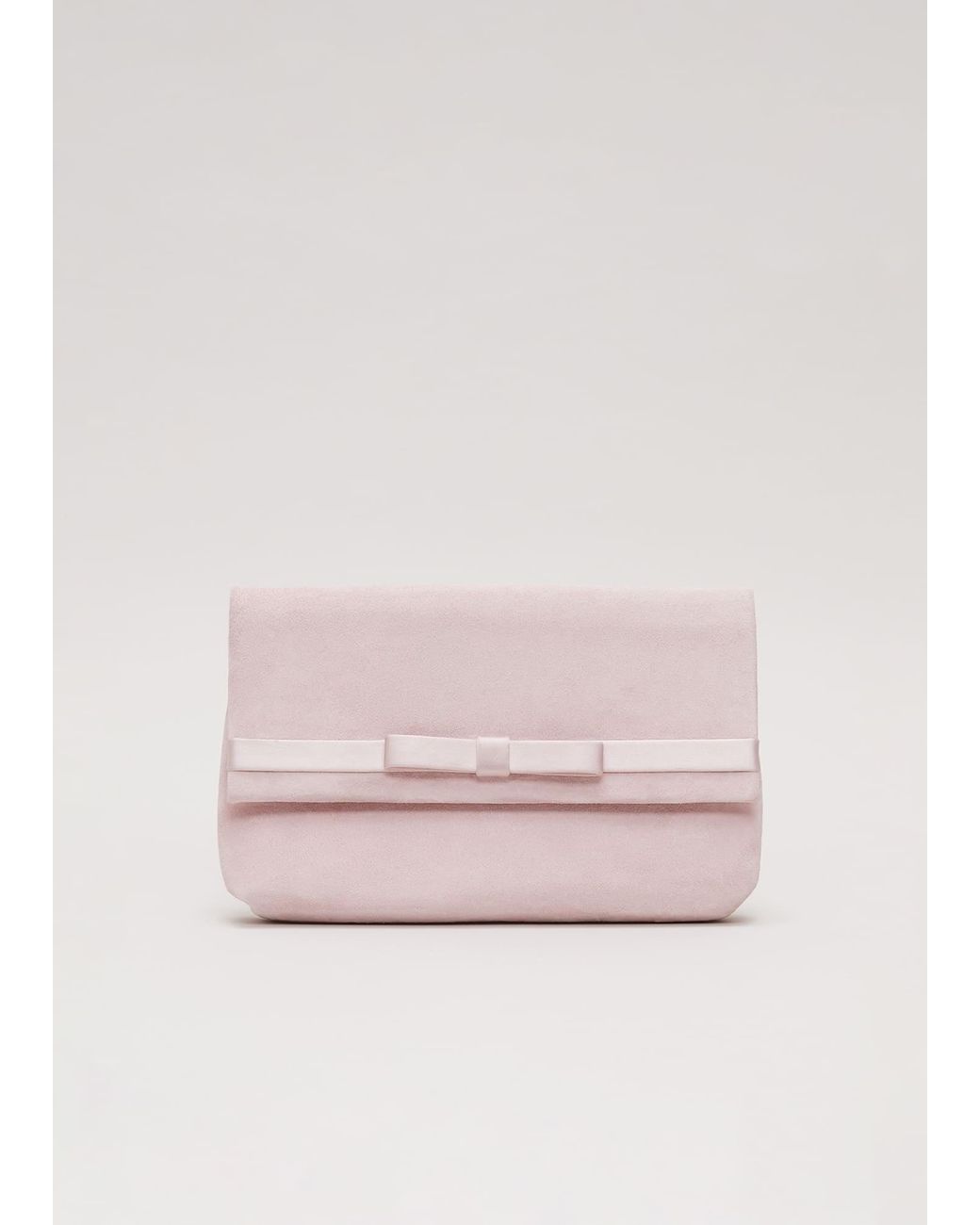 Phase Eight Pink Satin Trim Bow Bag