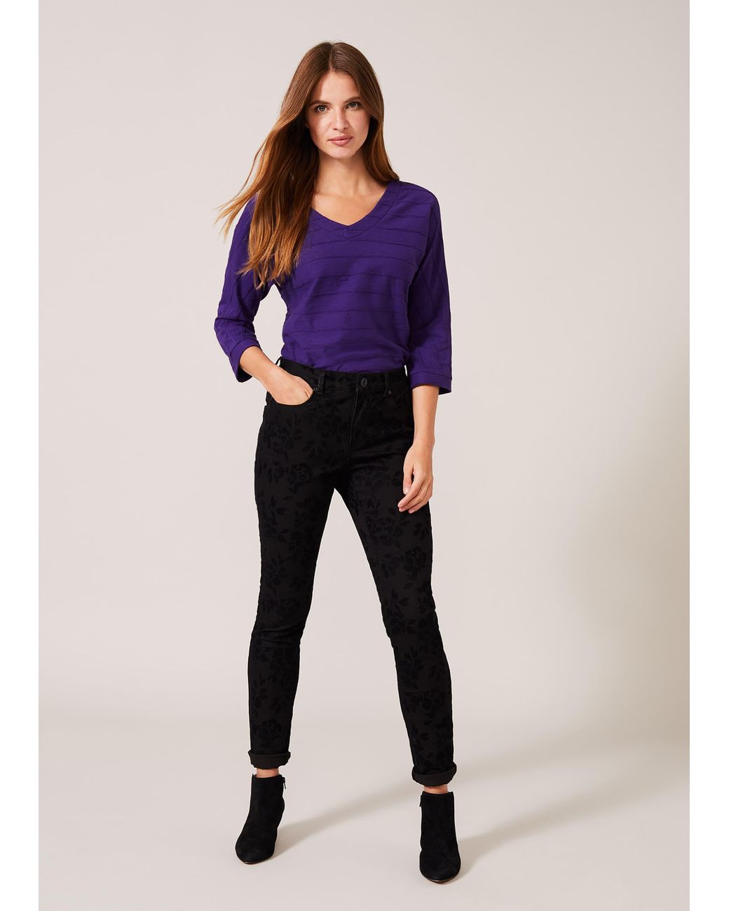 Phase Eight Blue Rose Flock Jean