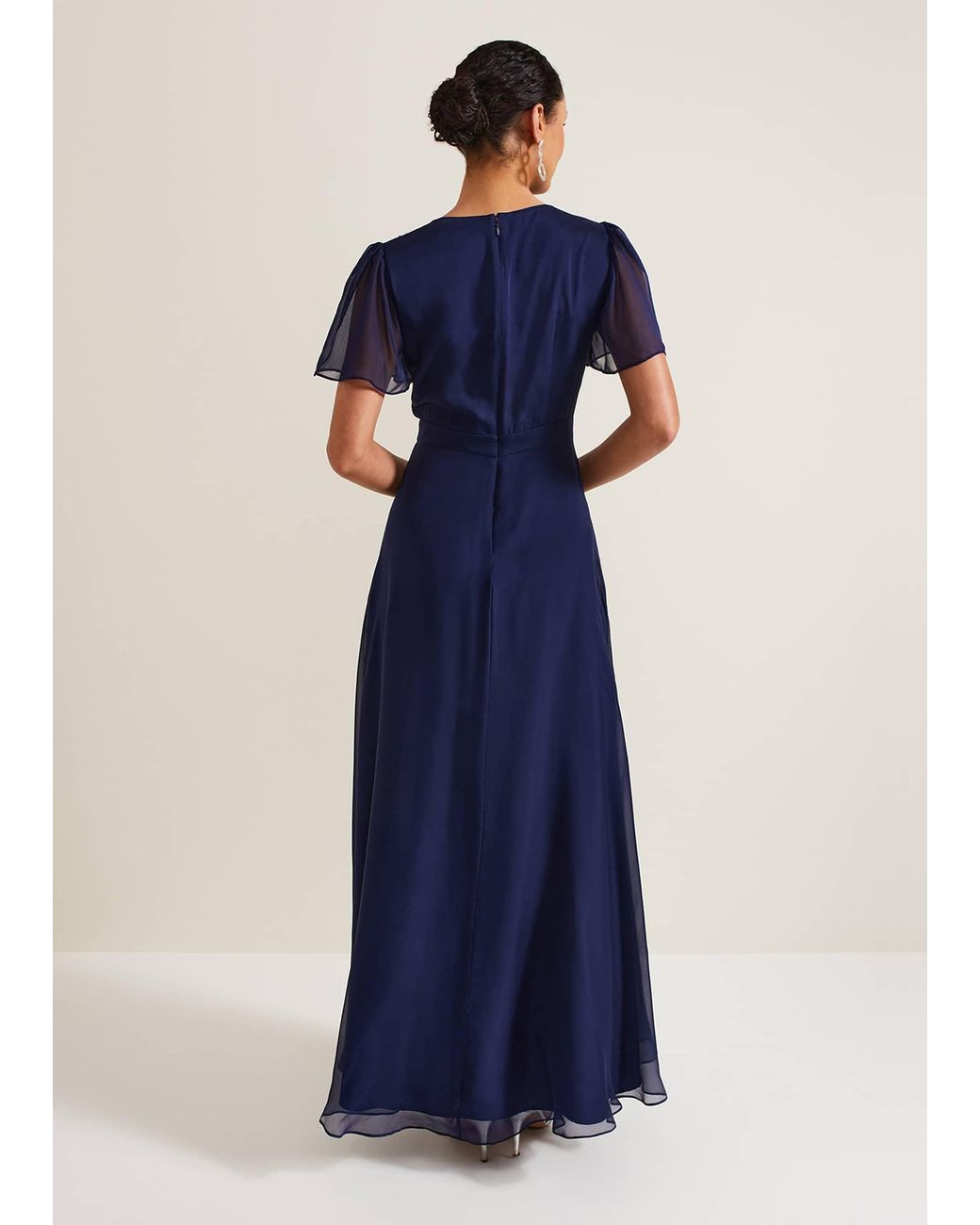 Silk blue maxi best sale dress