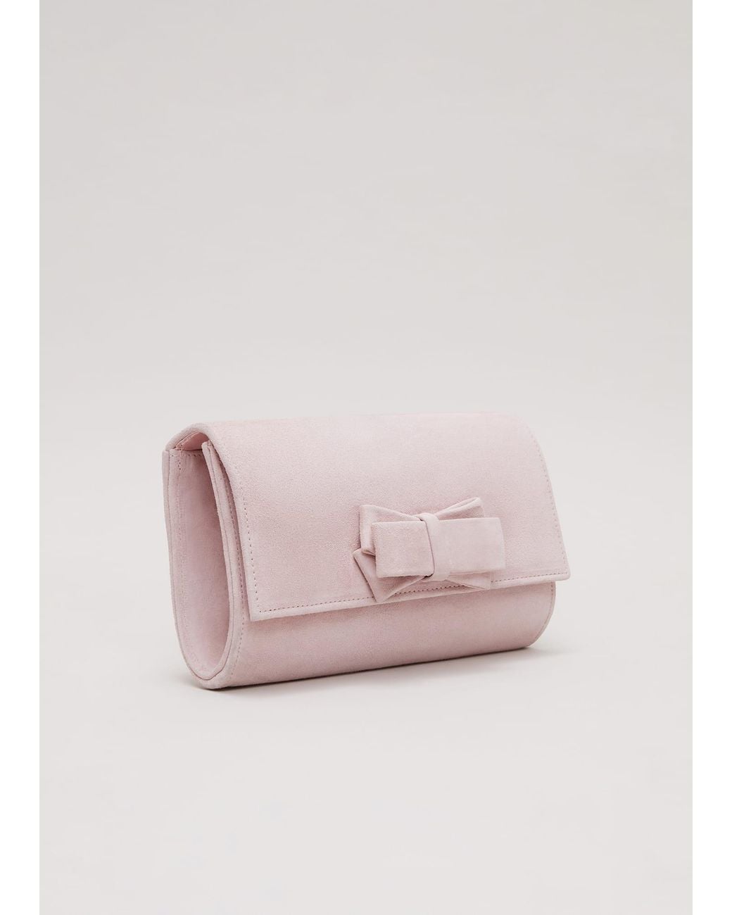 Phase Eight Pink Bow Front Clutch Bag