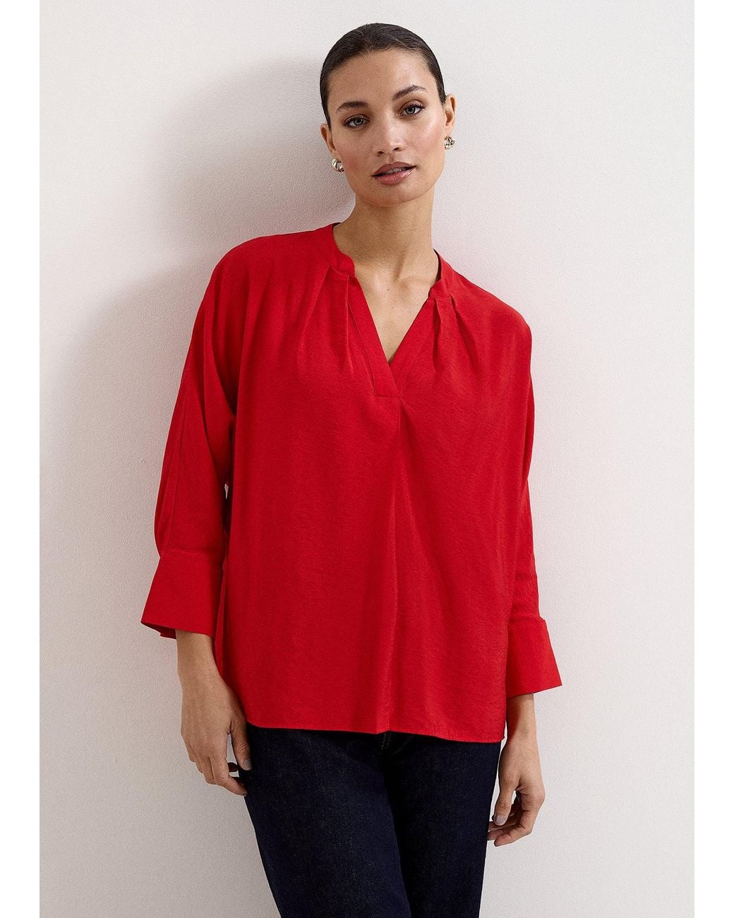 Phase Eight Red Cynthia Batwing Blouse