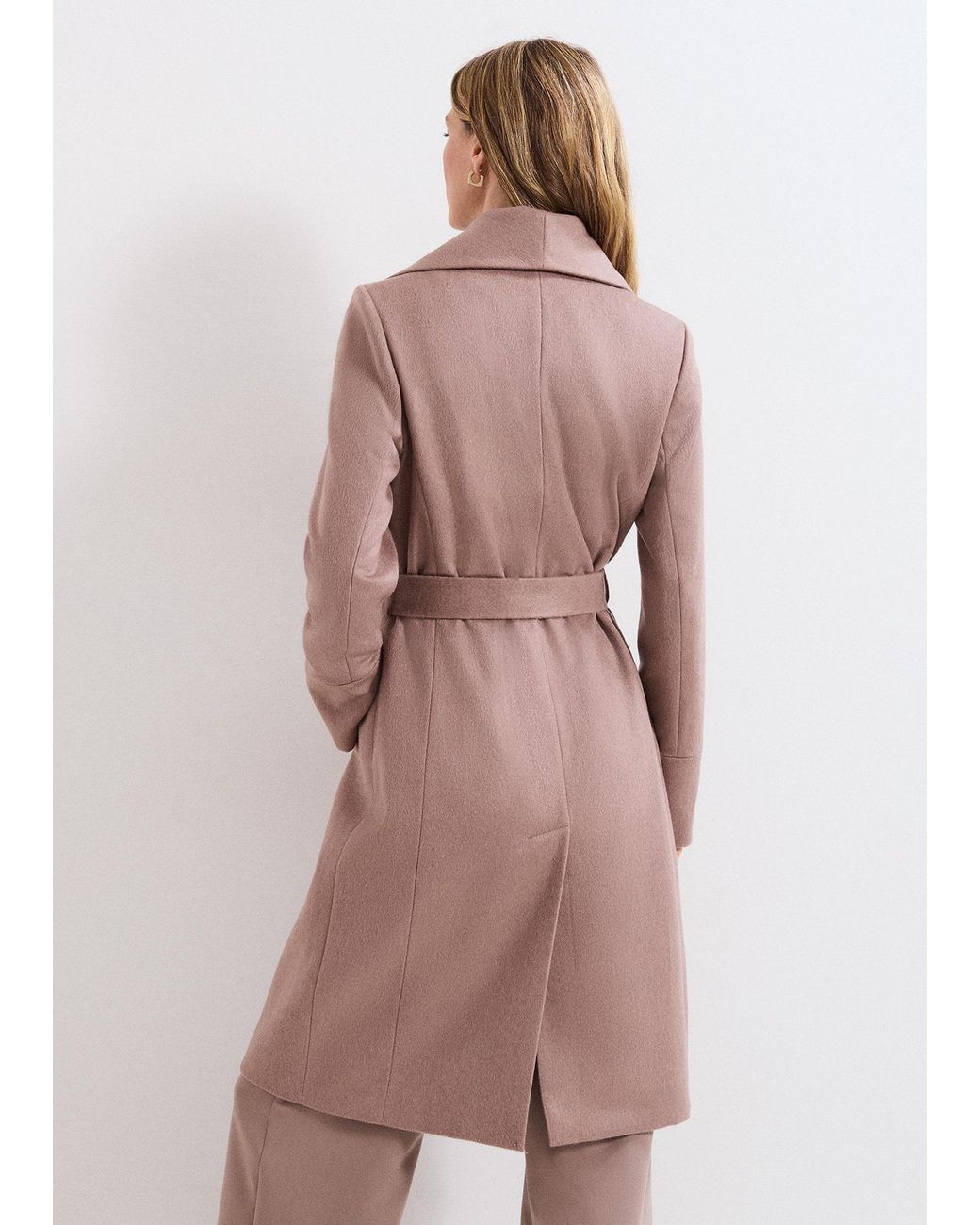 Phase Eight Pink Nicci Belted Wool Coat
