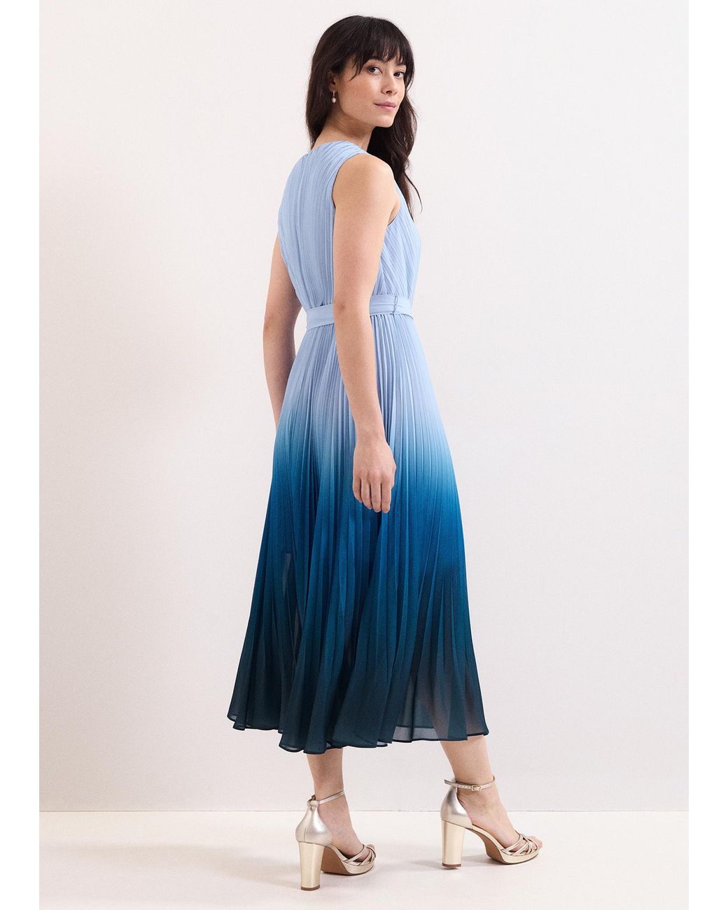 Phase Eight Blue Mira Ombre Sleeveless Dress