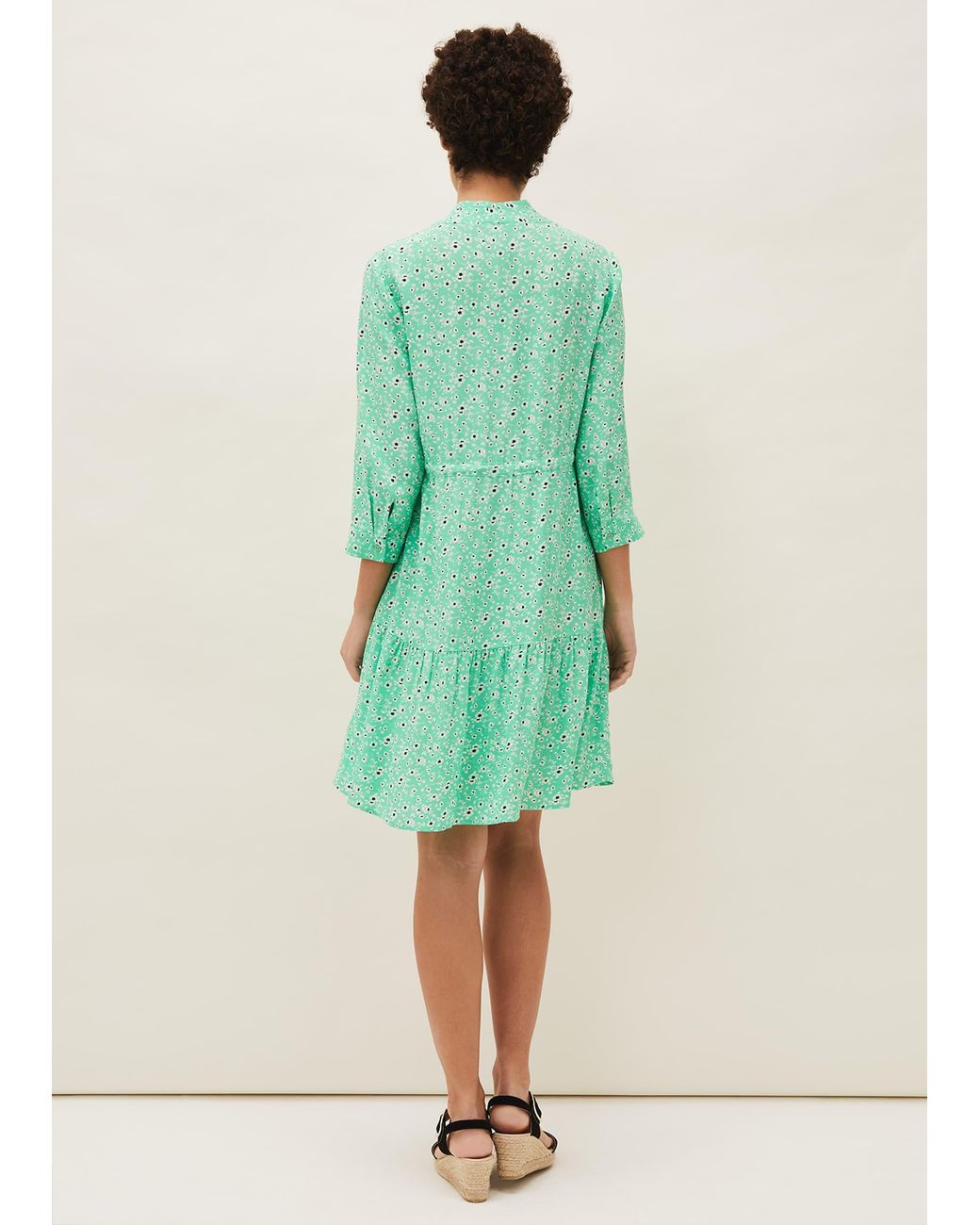 Phase Eight Green Diana Floral Swing Dress