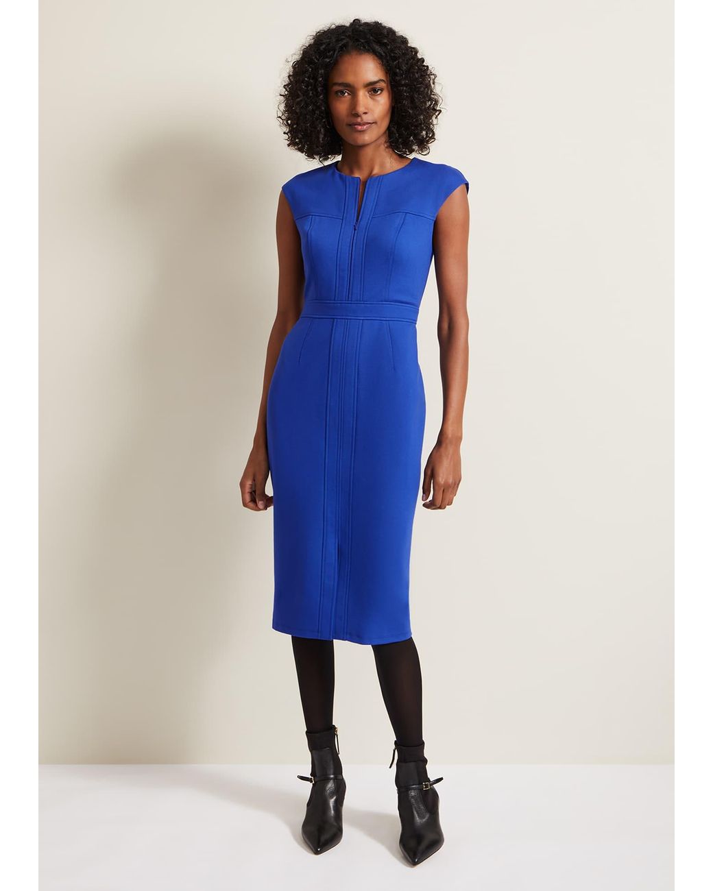 Phase Eight Blue Karmie Ponte Fitted Pencil Dress