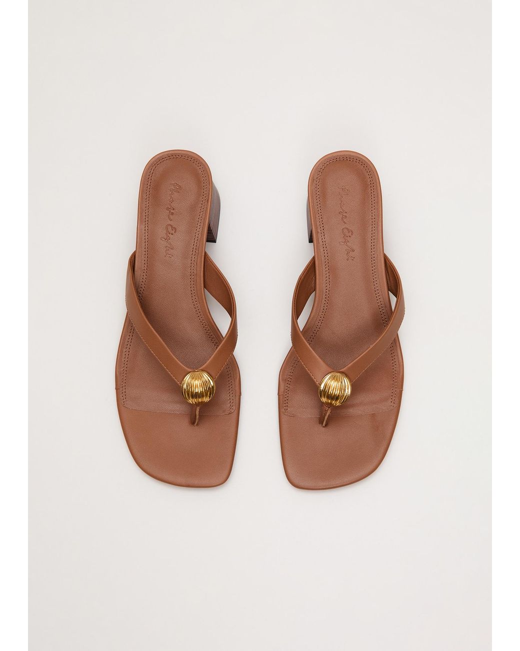 Phase Eight White Metal Trim Toe Post Heeled Sandals