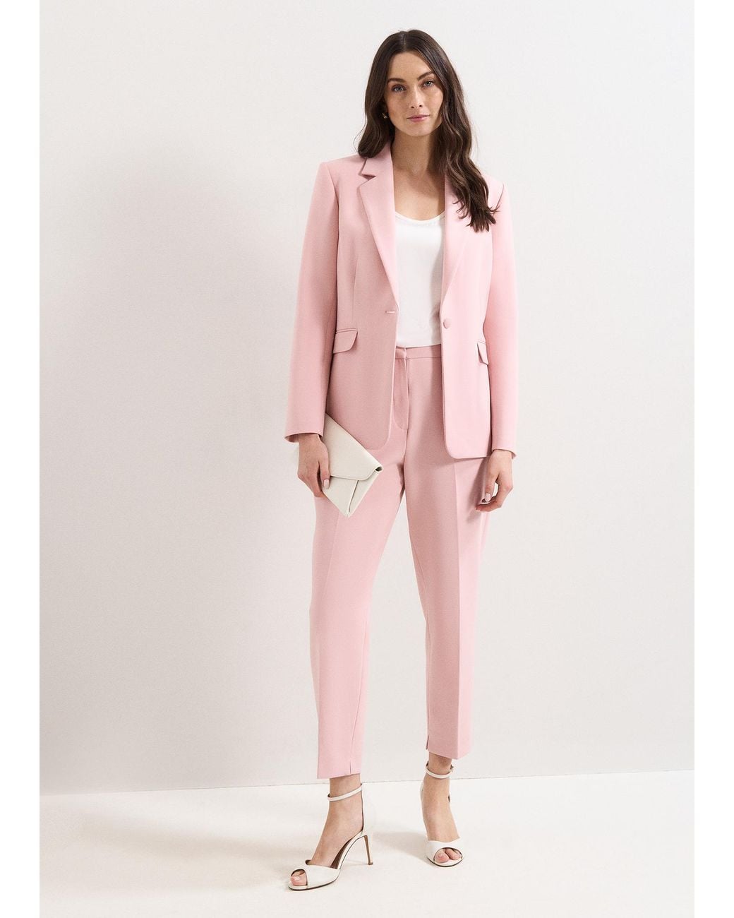 Phase Eight Pink Petite Fara Taper Tailored Trousers