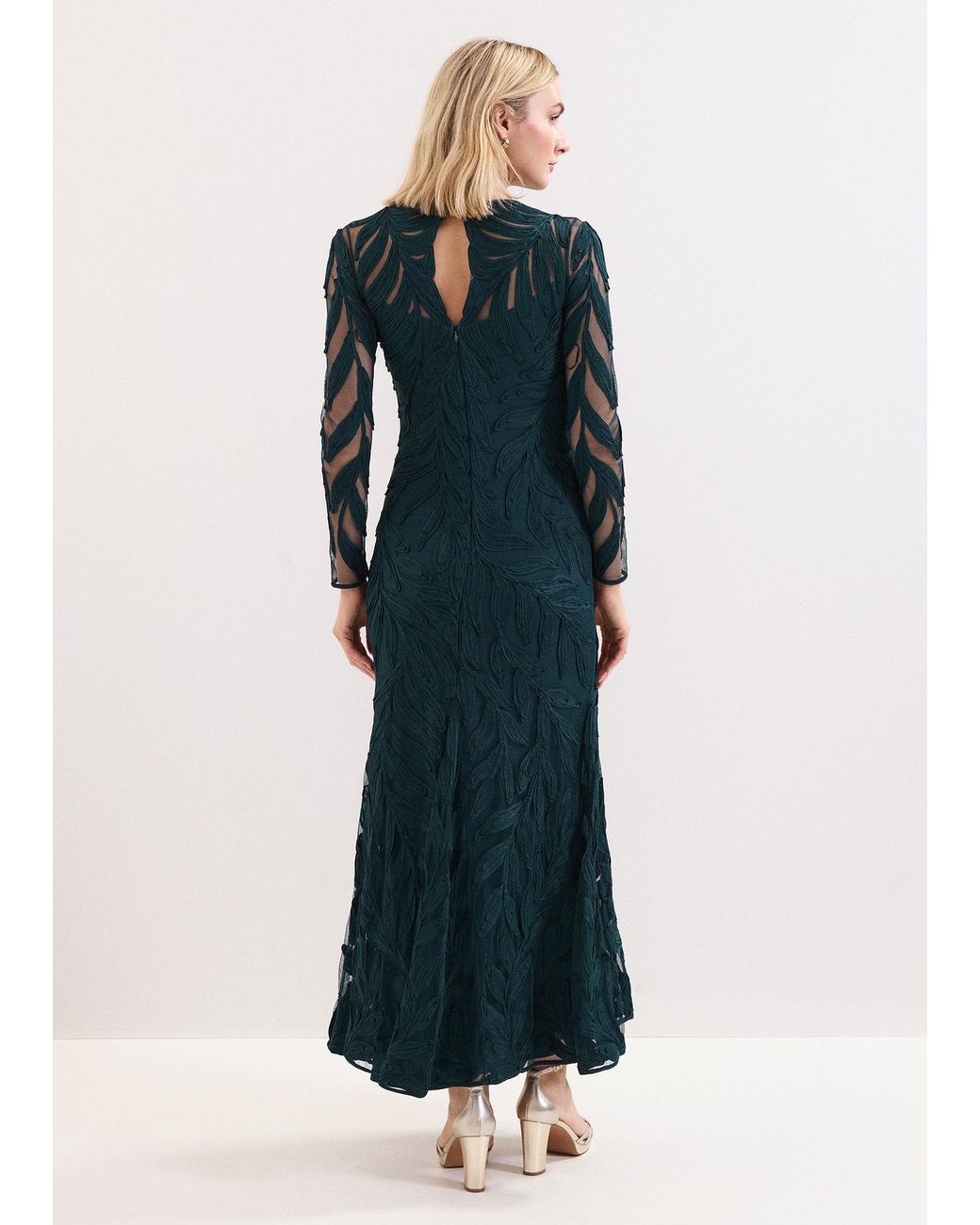 Phase Eight Blue Harleigh Tapework Maxi Dress