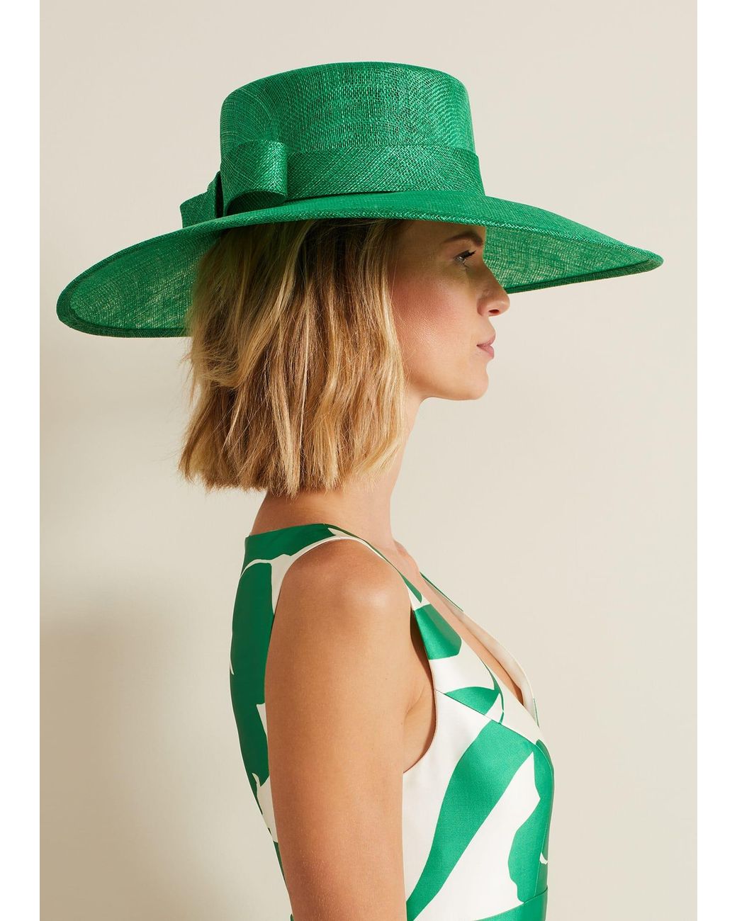 Phase Eight Green Statement Bow Hat