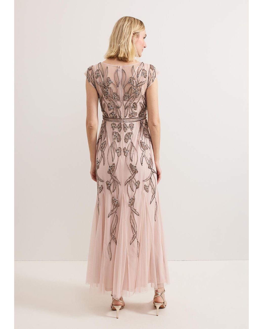 Phase Eight Pink Evonne Beaded Maxi Dress