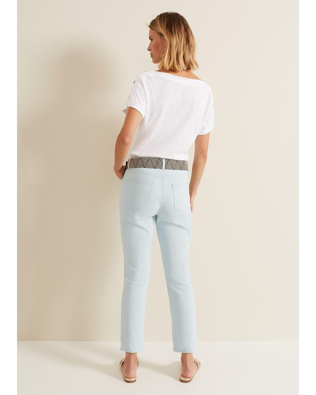 Phase Eight Natural Lindsey Cropped Straight Leg Jeans