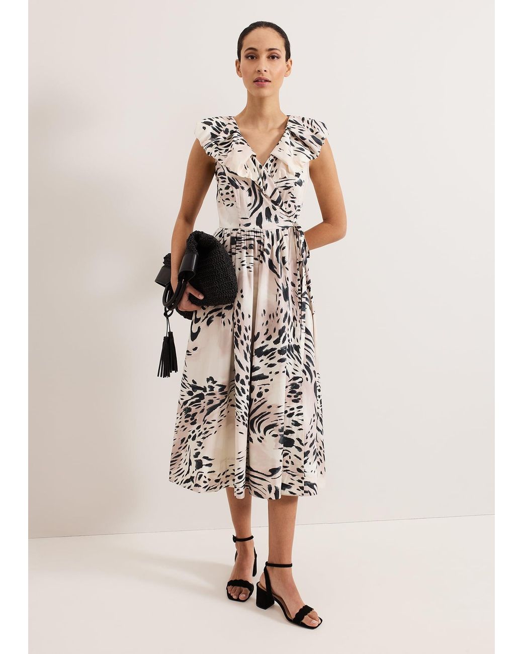 Phase Eight Natural Trix Leopard Wrap Dress