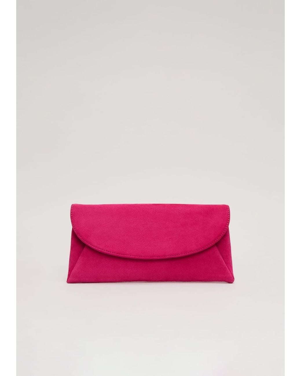 Phase Eight Pink Suede Clutch Bag