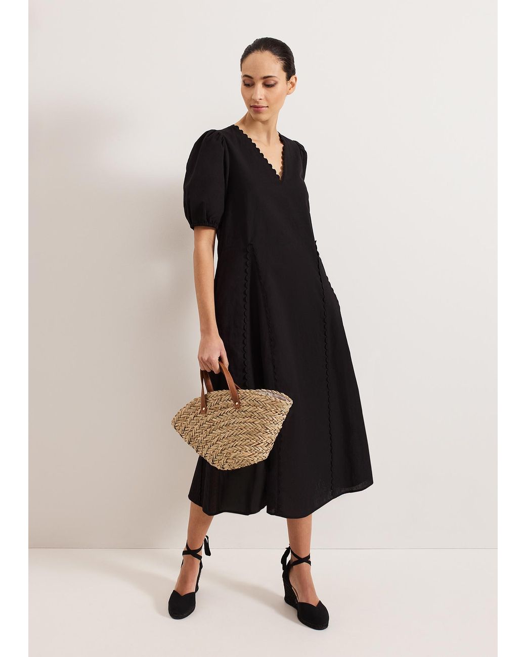 Phase Eight Black Milly Linen Dress
