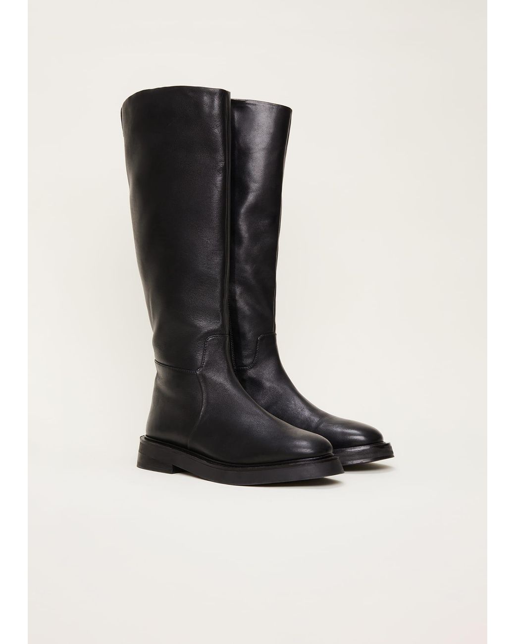 Phase Eight Black Flat Knee High Boot