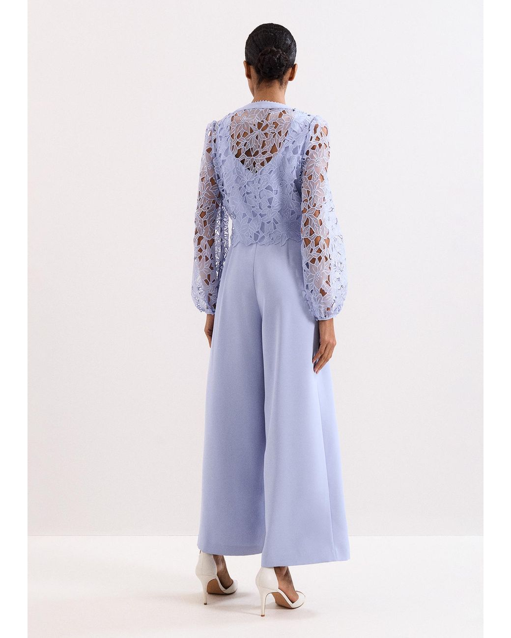 Phase Eight Blue Petite Winona Lace Jumpsuit