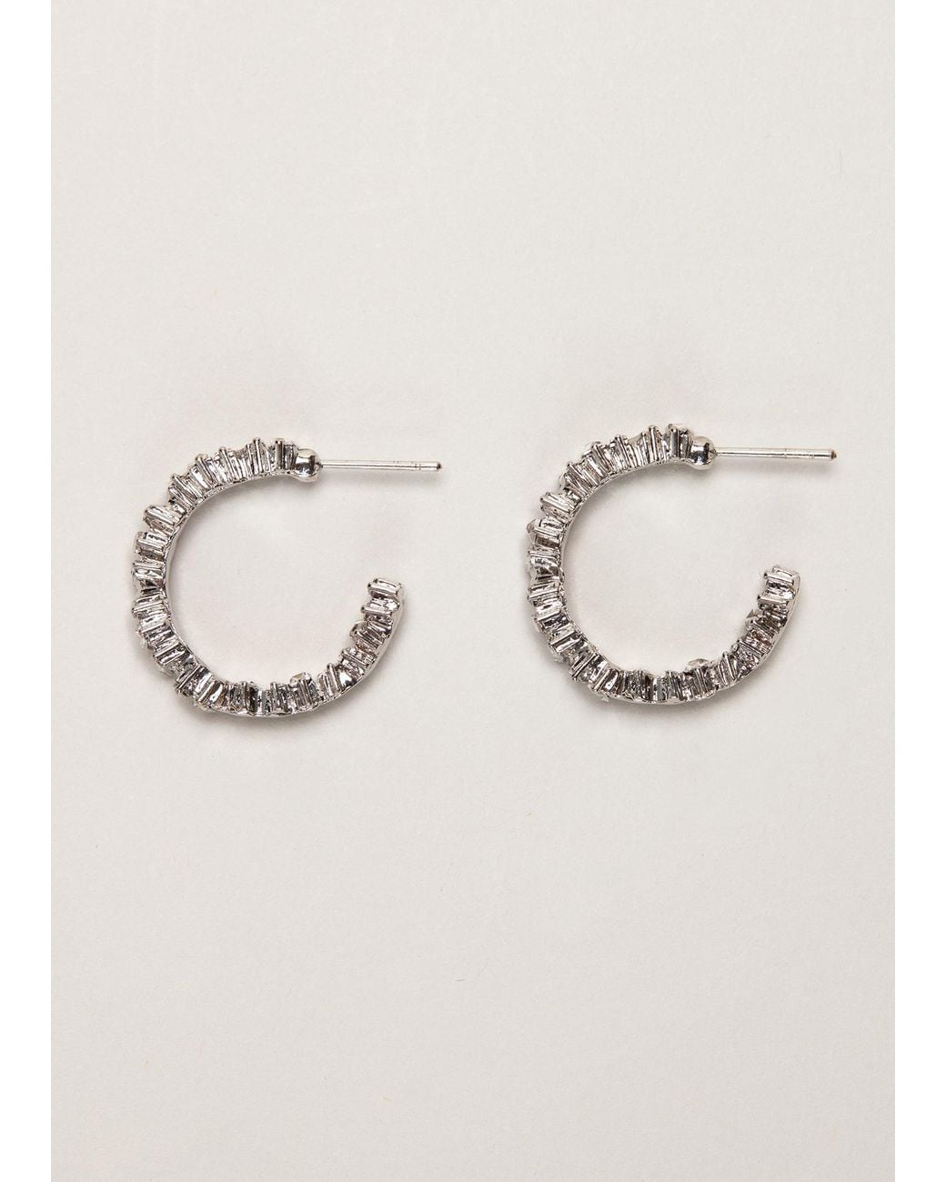 Phase Eight Natural Diamonte Stone Hoop Earring