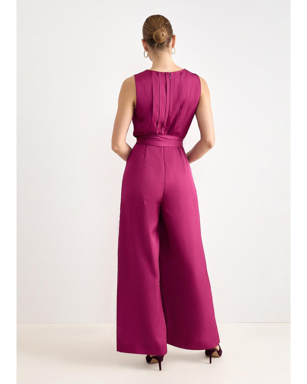 Phase Eight Pink Janine Sleeveless Wide Leg Jumpsuit