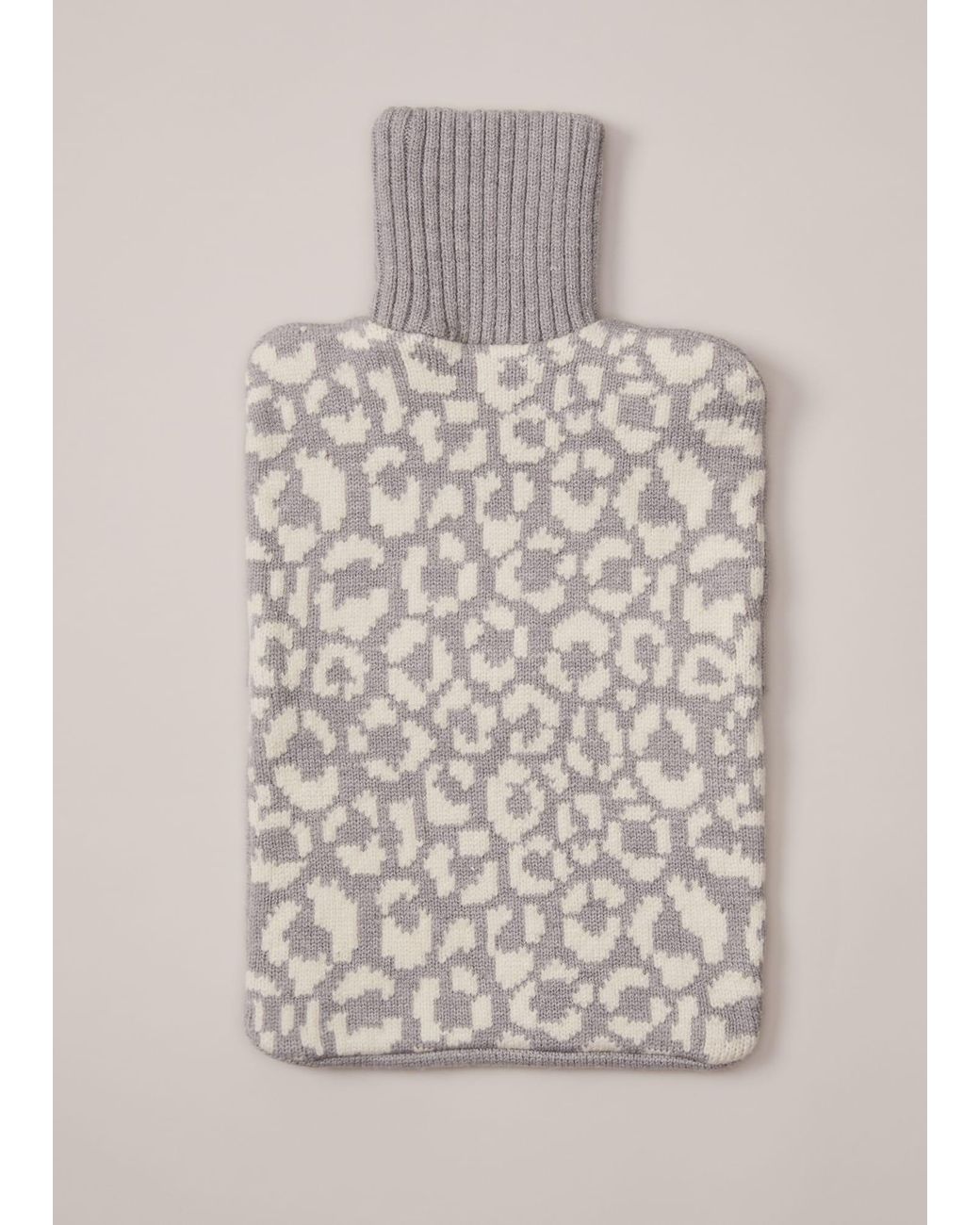 Phase Eight Natural Knitted Leopard Hot Water Bottle