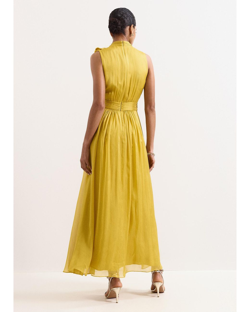 Phase Eight Metallic Blaise Sleeveless Silk Maxi Dress