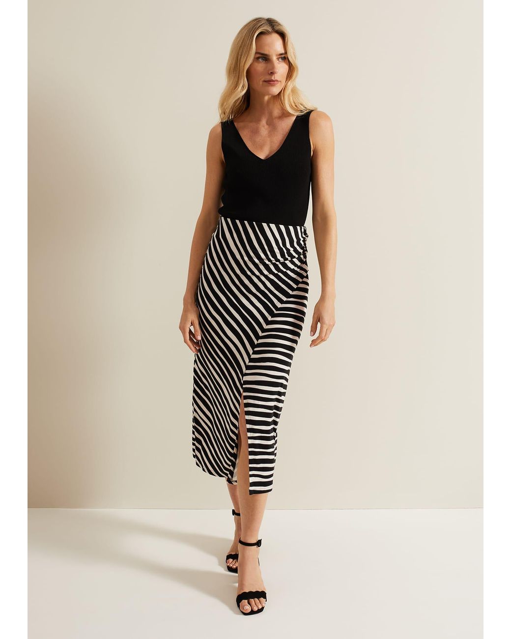 Phase Eight Natural Rory Jersey Printed Maxi Skirt