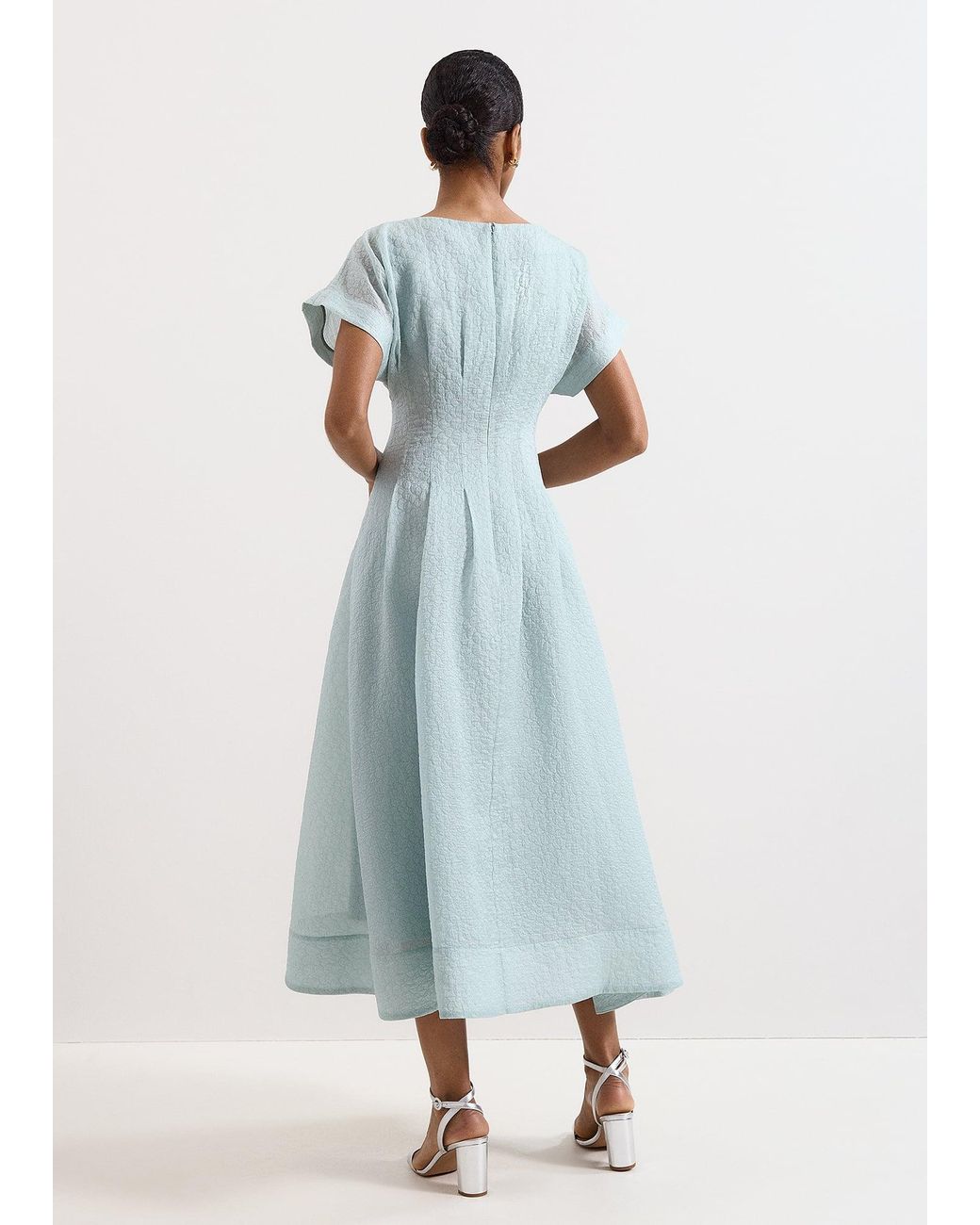 Phase Eight Blue Laya Textured Midi Dress
