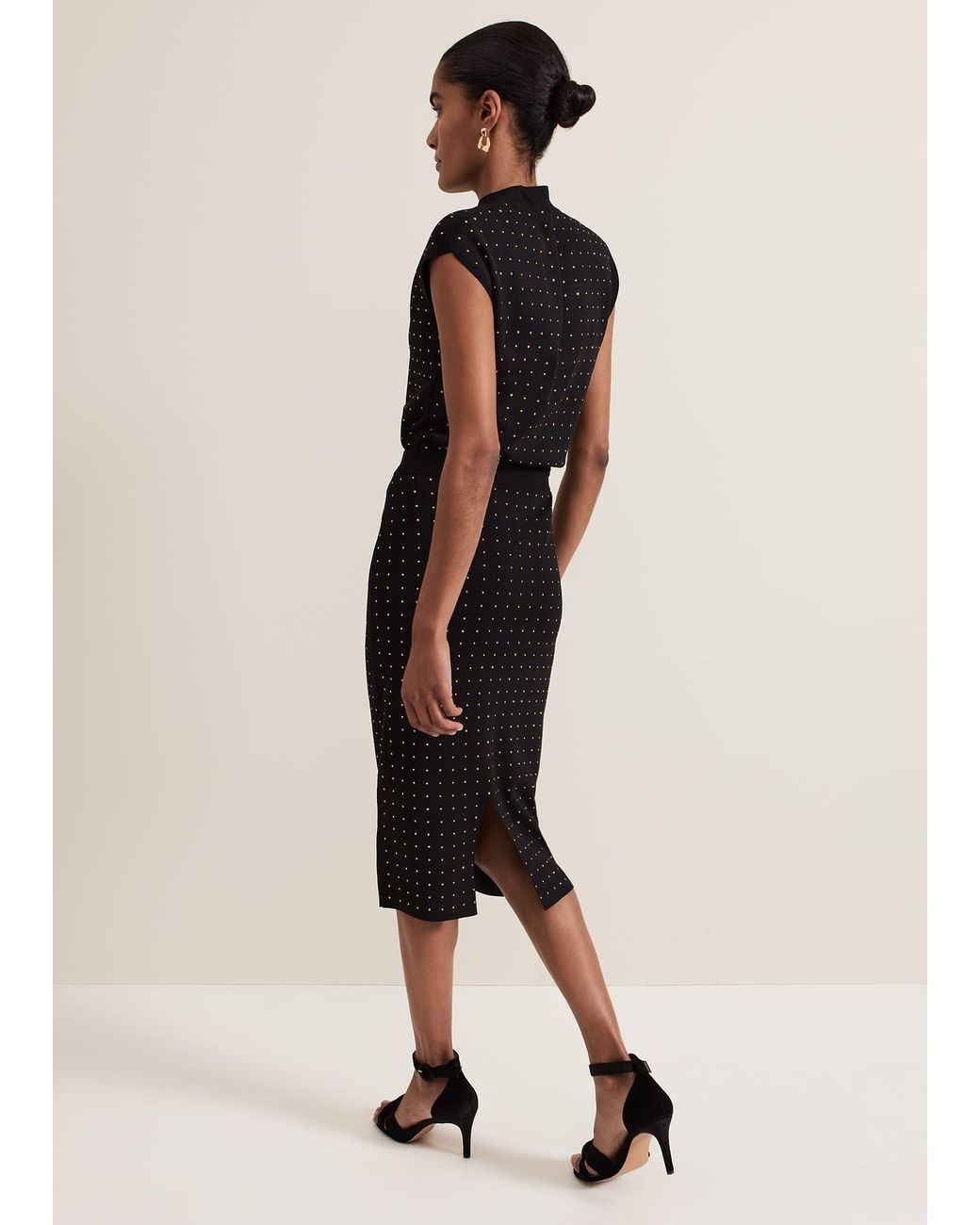 Phase Eight Black Kendall Studded Skirt