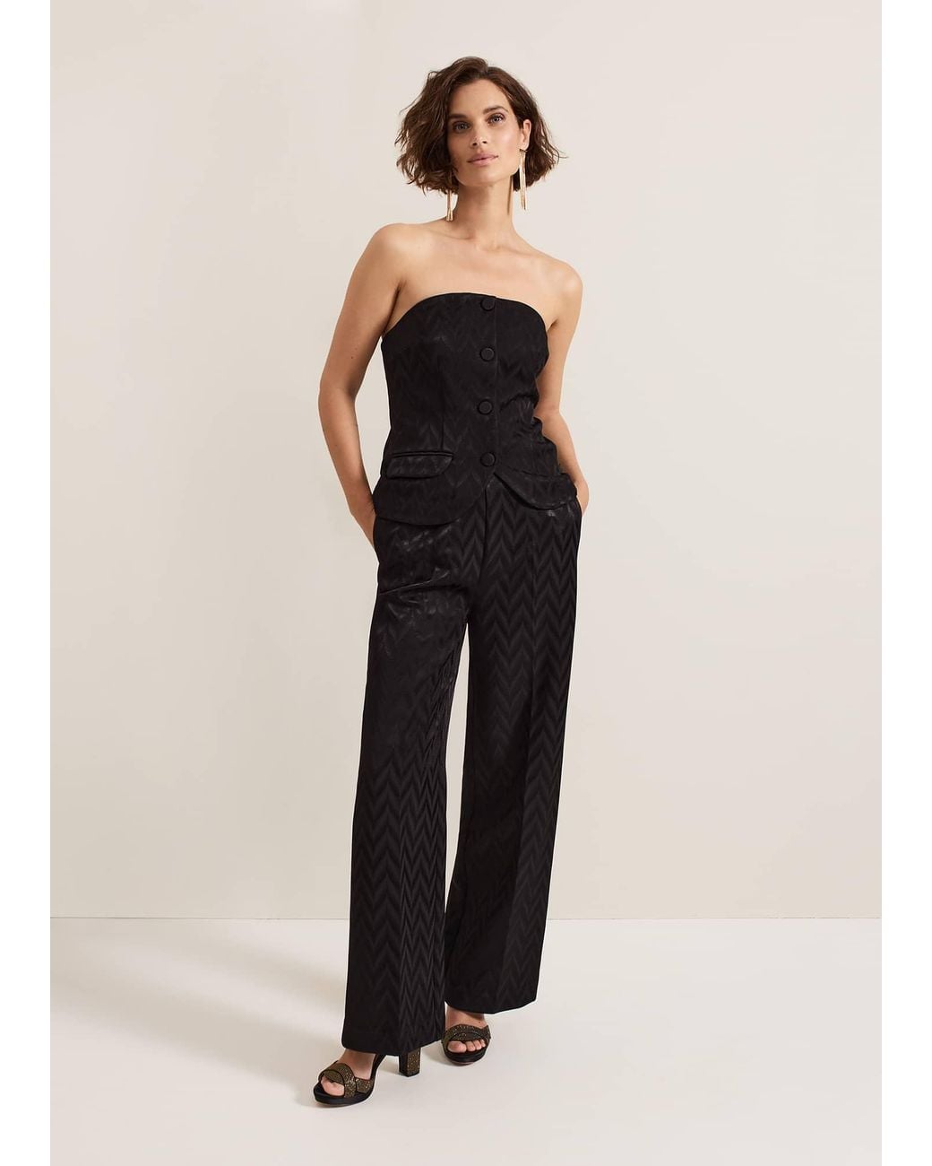 Phase Eight Natural Adalynn Jacquard Suit Trouser