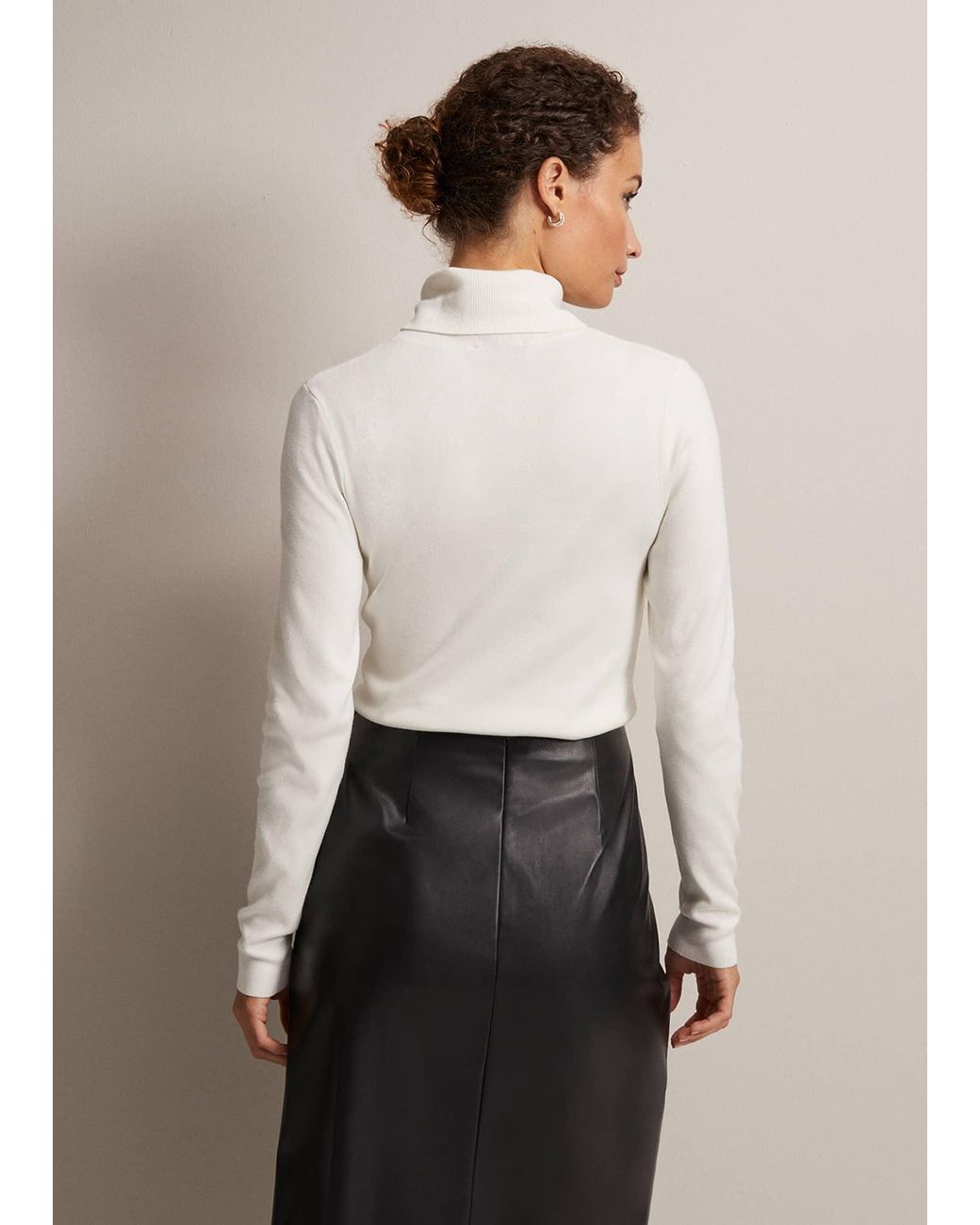 Phase Eight White Gwyneth Roll Neck Jumper