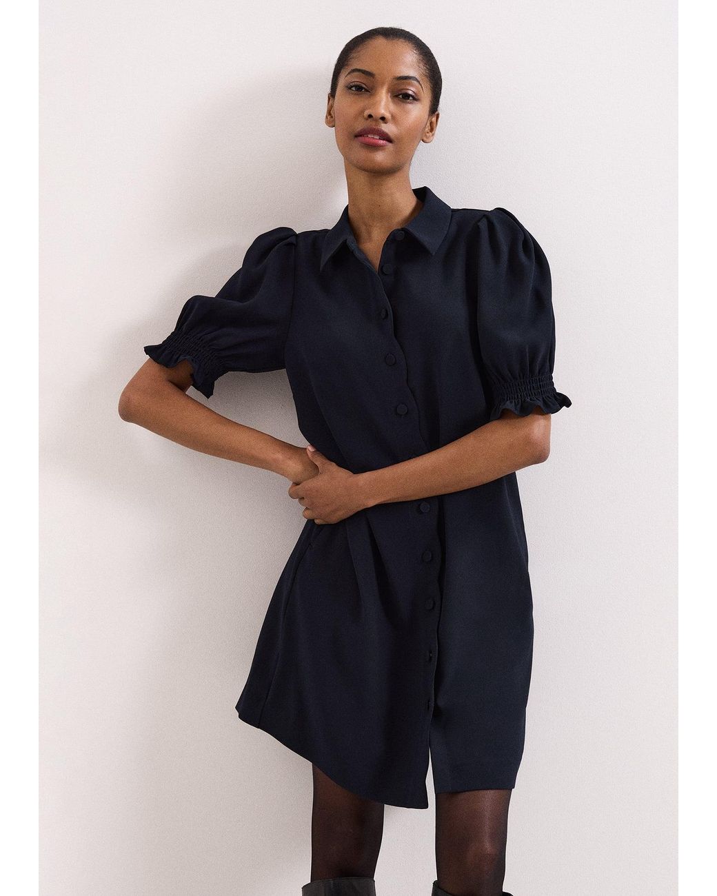 Phase Eight Black Candice Scallop Dress