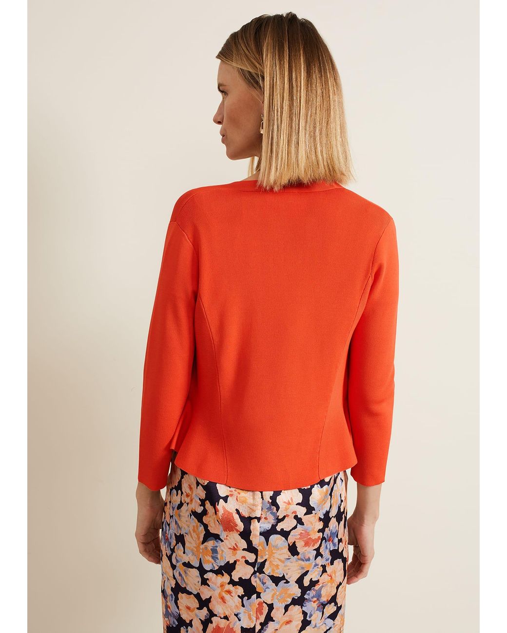 Phase Eight Red Salma Flare Hem Knitted Jacket