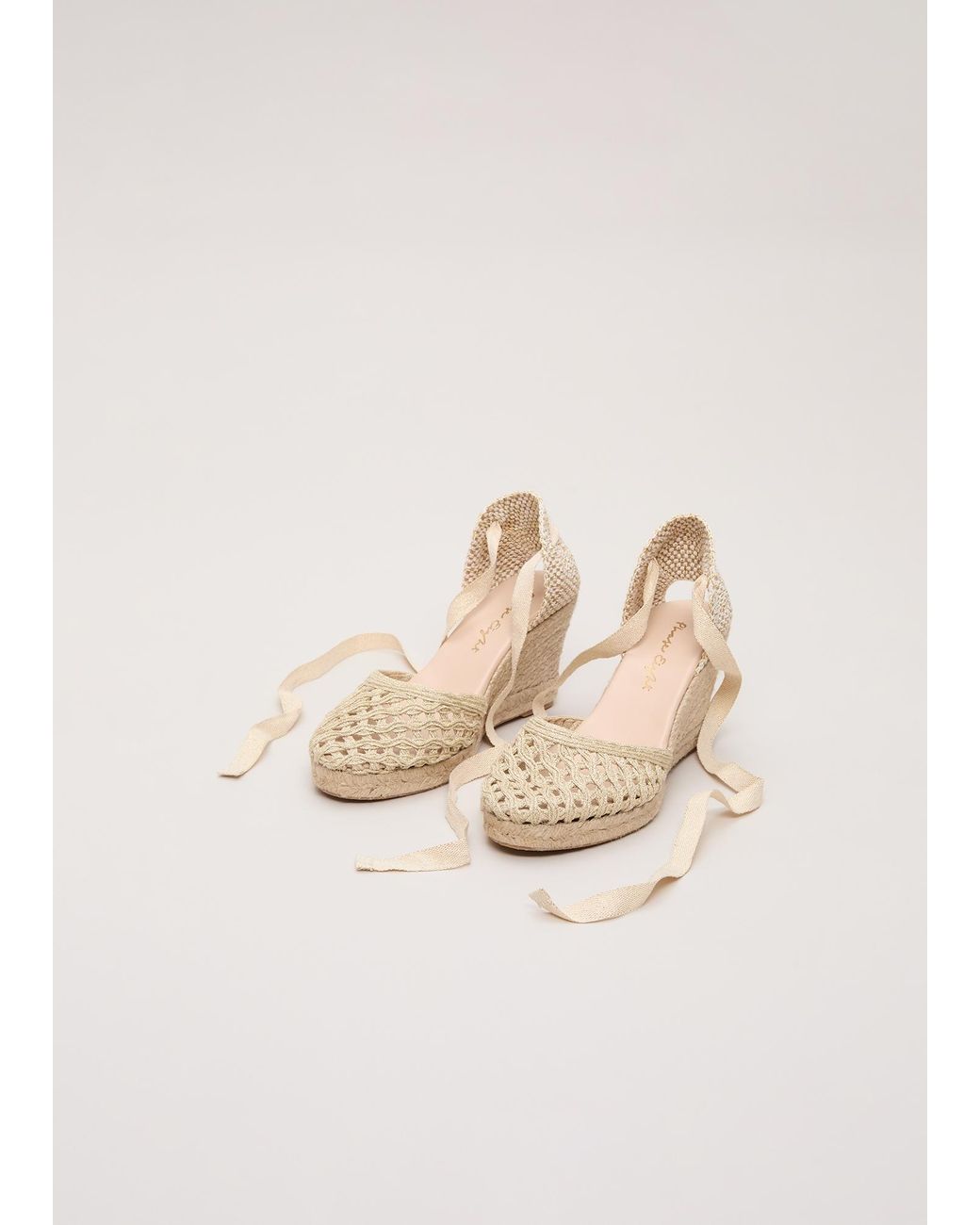 Phase Eight Natural Metallic Openwork Wedge Espadrille