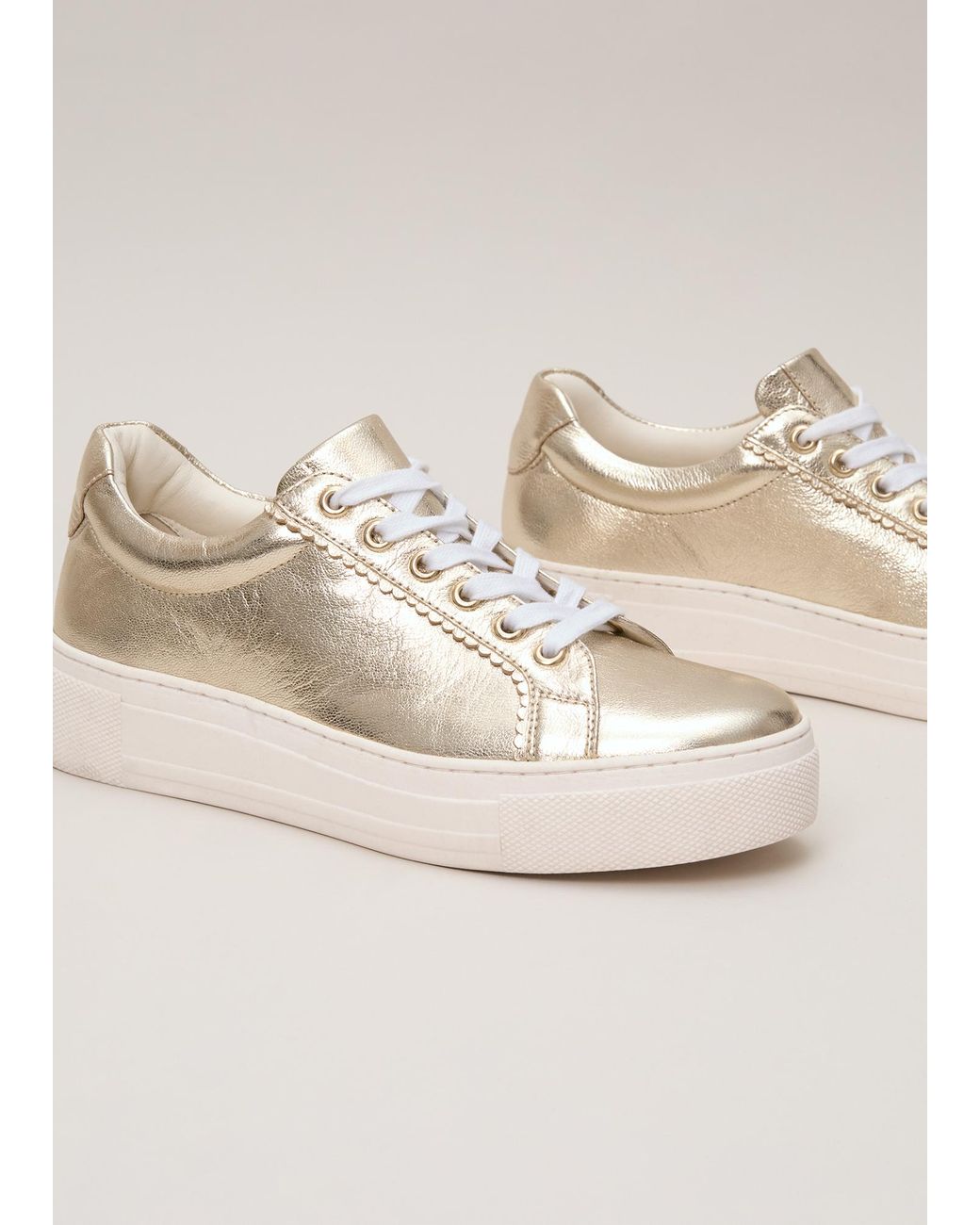 Phase Eight Natural Metallic Trainer
