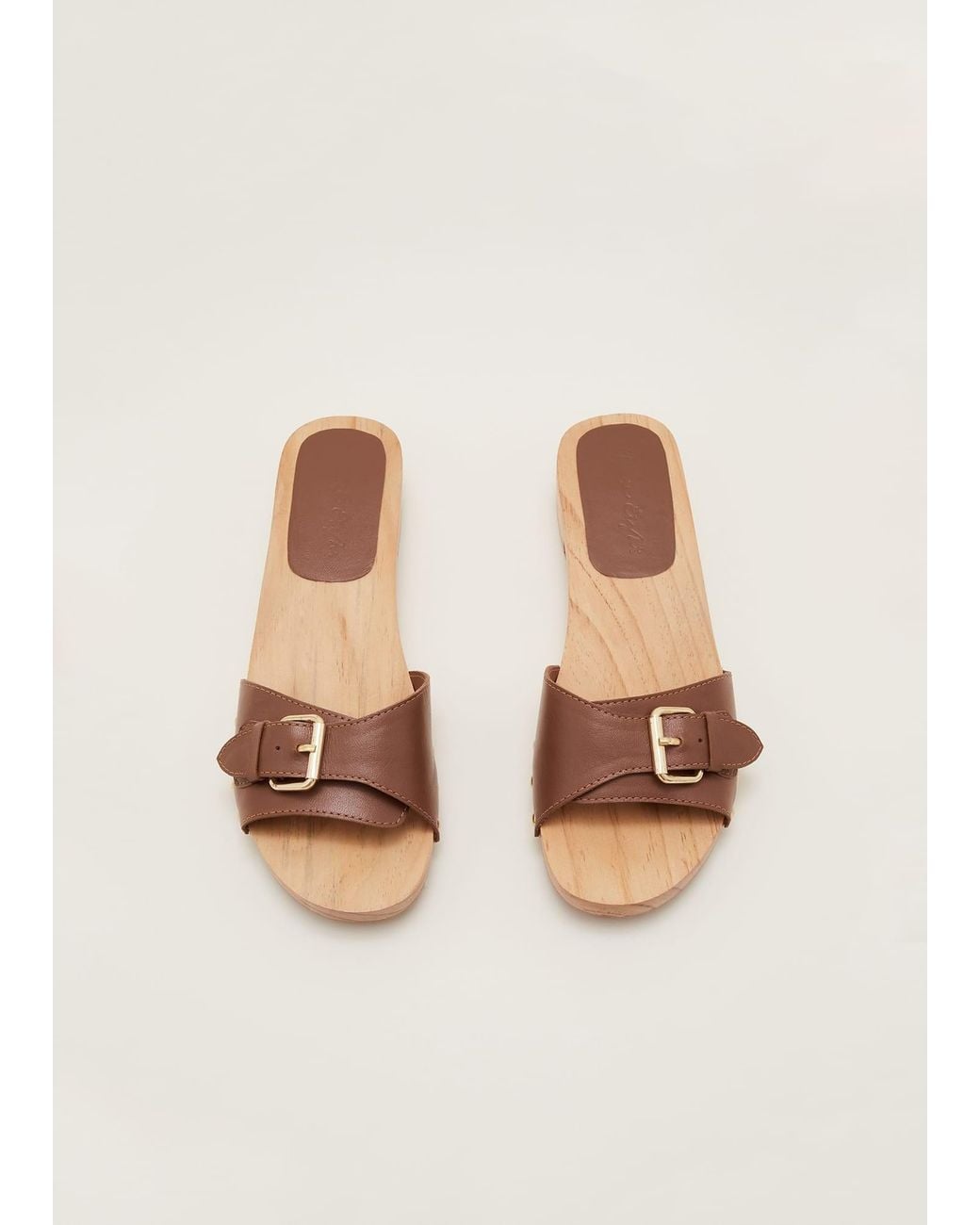 Phase Eight Natural Buckle Front Clog Sandal