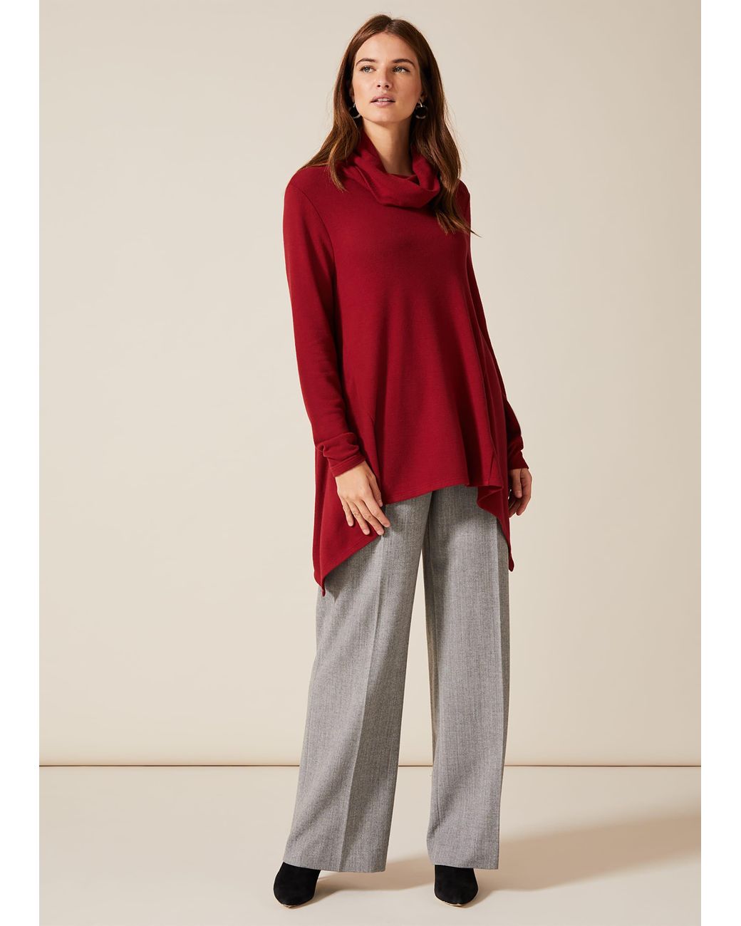 Phase Eight 's Shari Roll Neck Swing Jumper in Bordeaux (Red) - Lyst